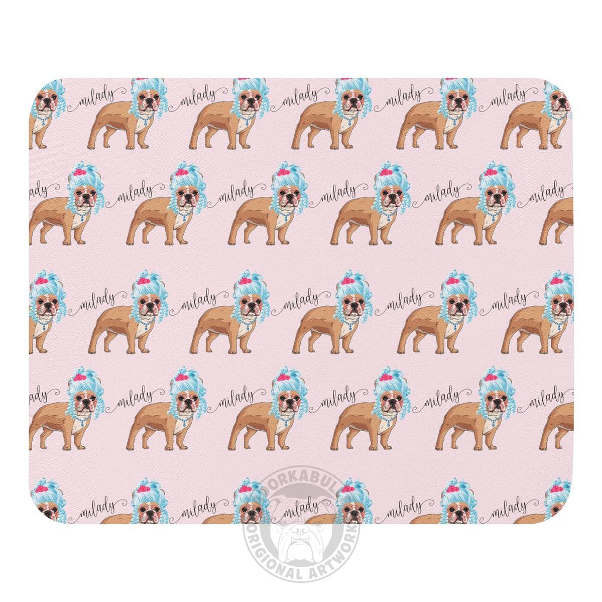 "Milady" Mouse Pad | Fawn & White Colored French Bulldog with Blue Hair