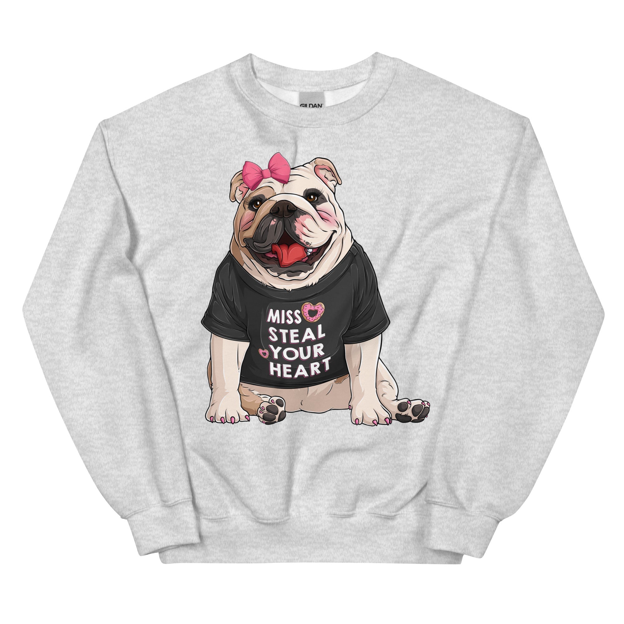 "Miss Steal Your Heart" – English Bulldog Valentine Sweatshirt