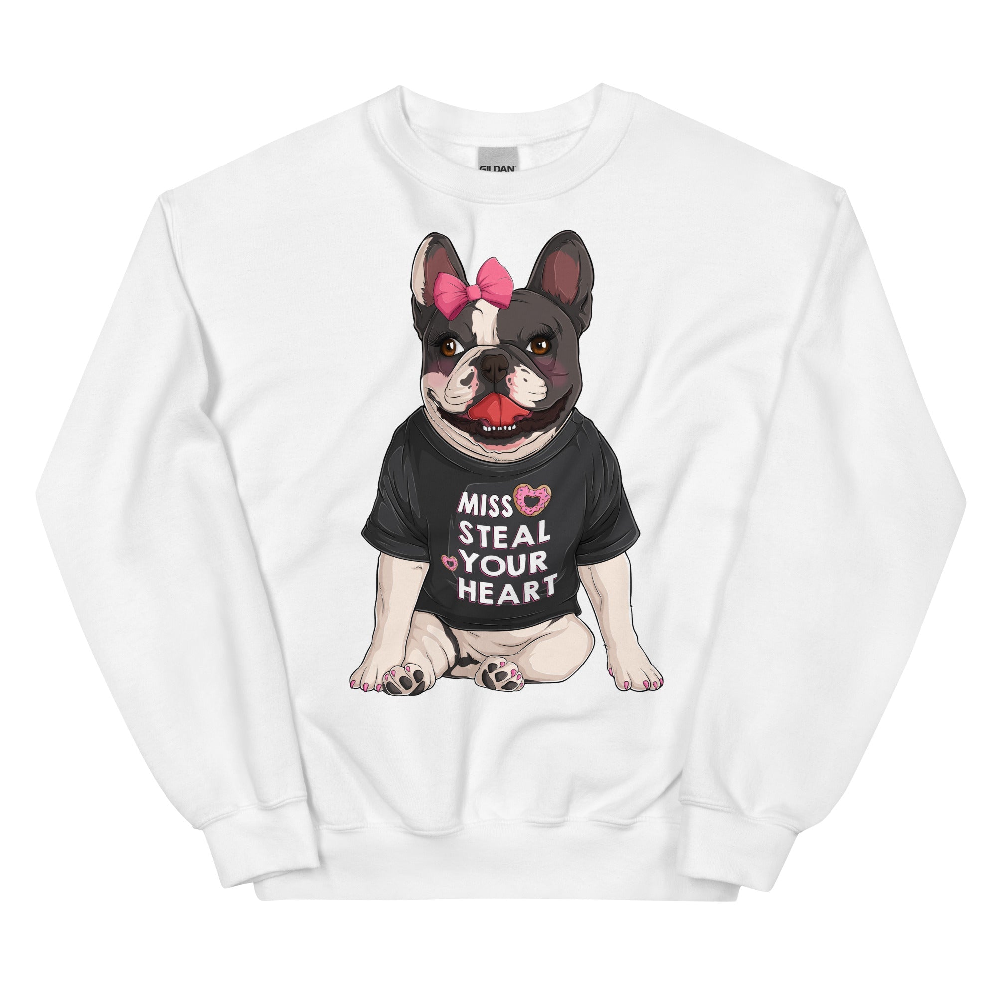 "Miss Steal Your Heart" – French Bulldog Valentine Sweatshirt