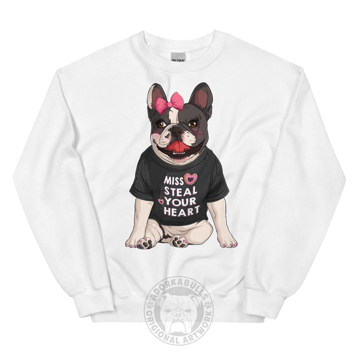 "Miss Steal Your Heart" – French Bulldog Valentine Sweatshirt