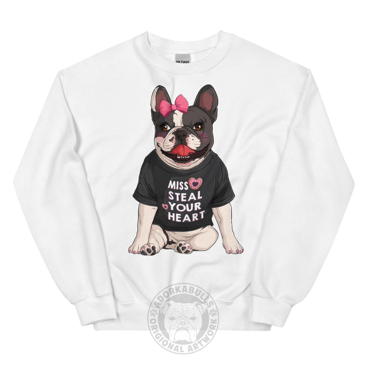 "Miss Steal Your Heart" – French Bulldog Valentine Sweatshirt