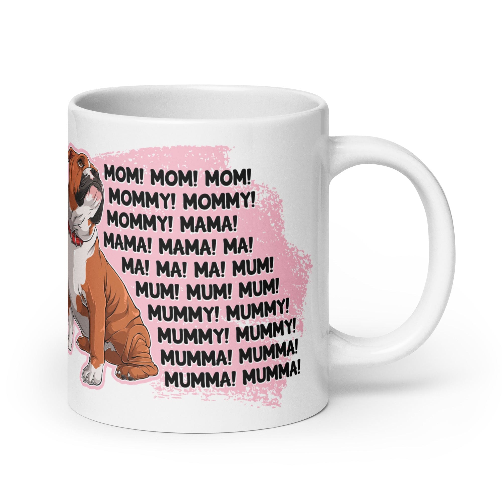 "Mom, Mommy, Mama" English Bulldog Mug
