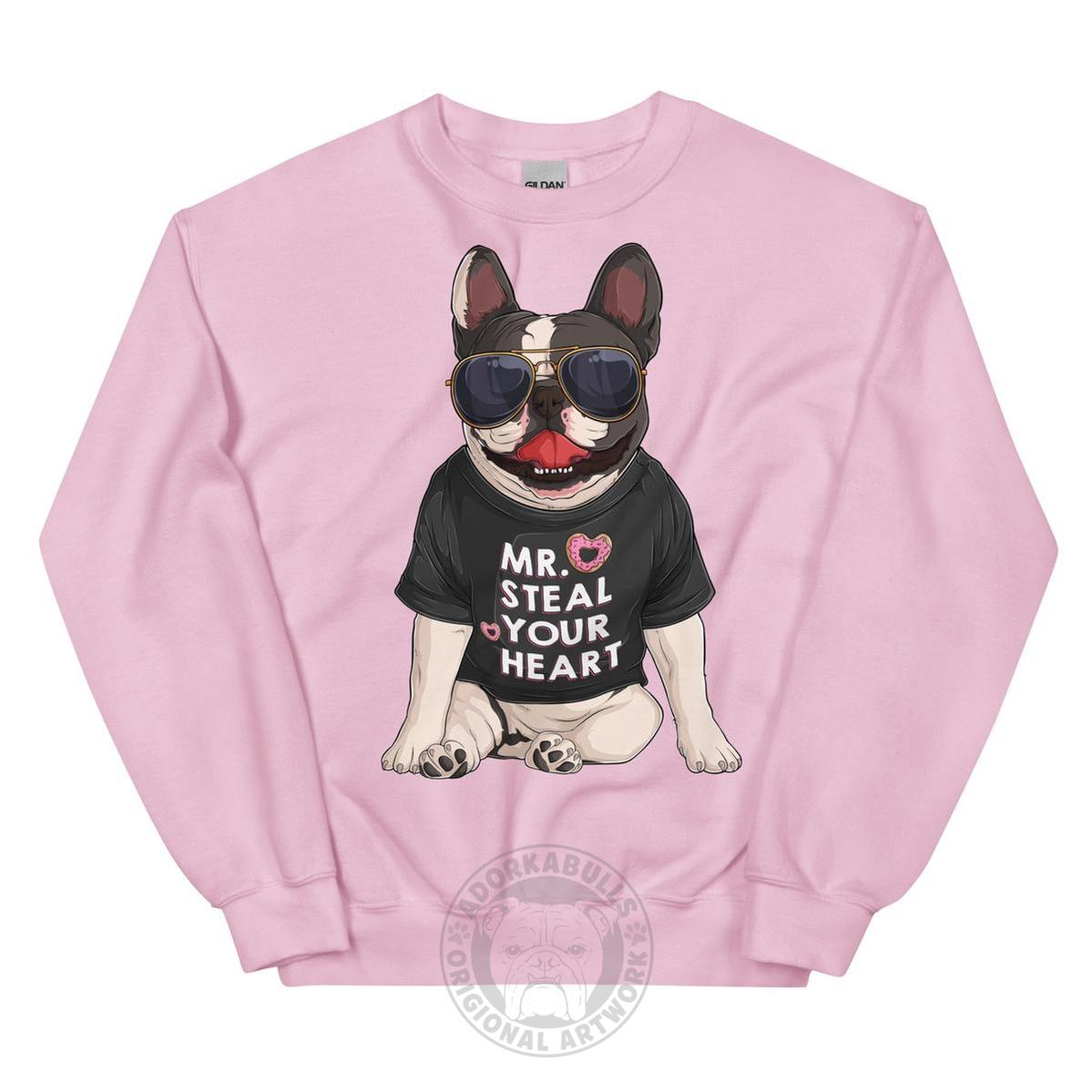 "Mr. Steal Your Heart" – Frenchie Valentine Sweatshirt
