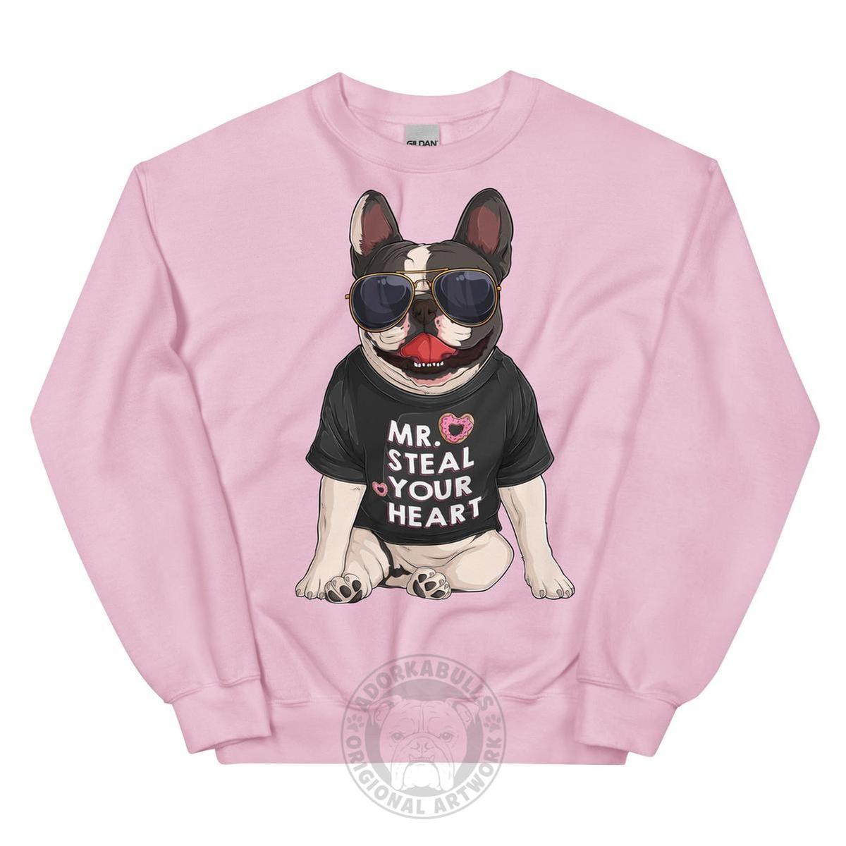 "Mr. Steal Your Heart" – Frenchie Valentine Sweatshirt
