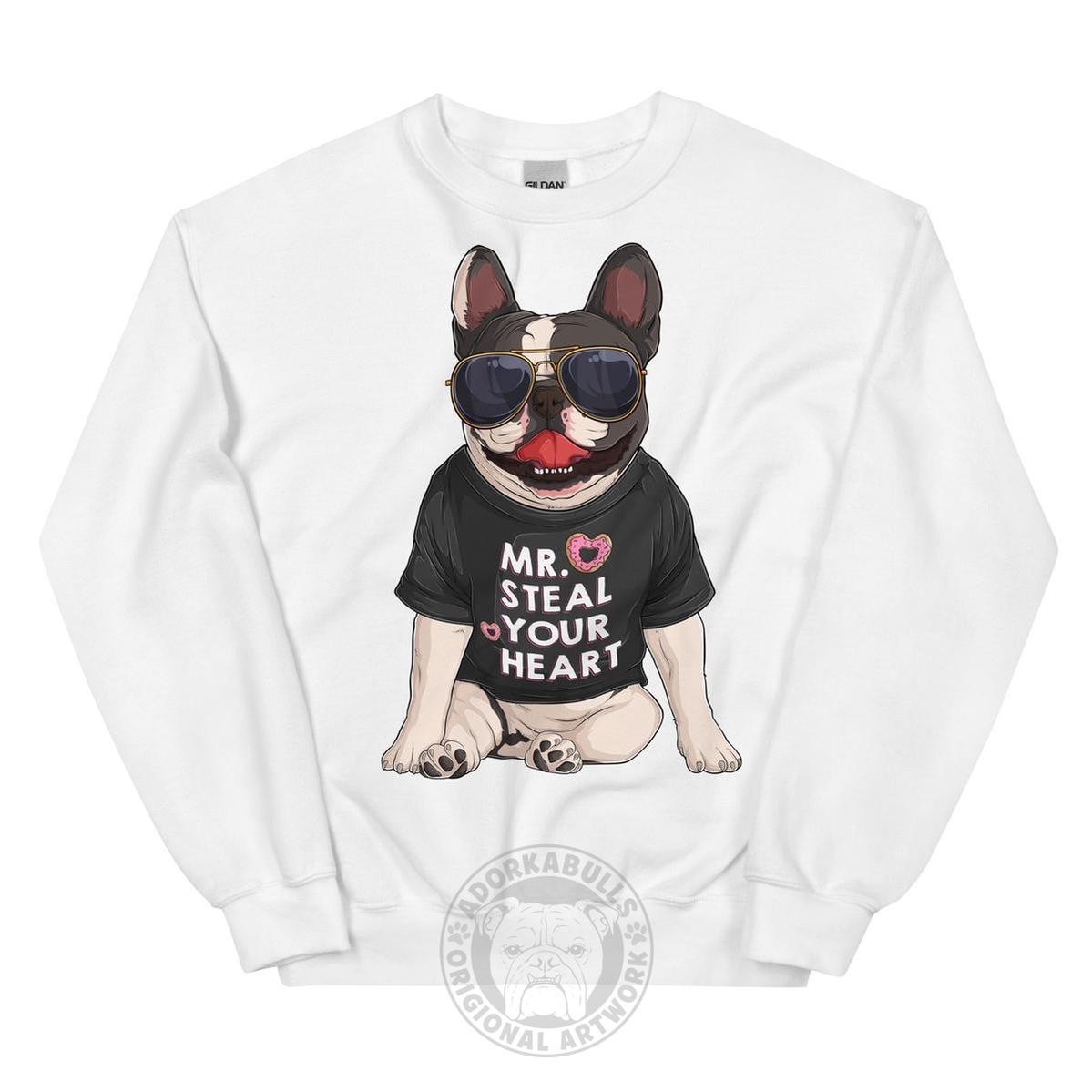 "Mr. Steal Your Heart" – Frenchie Valentine Sweatshirt
