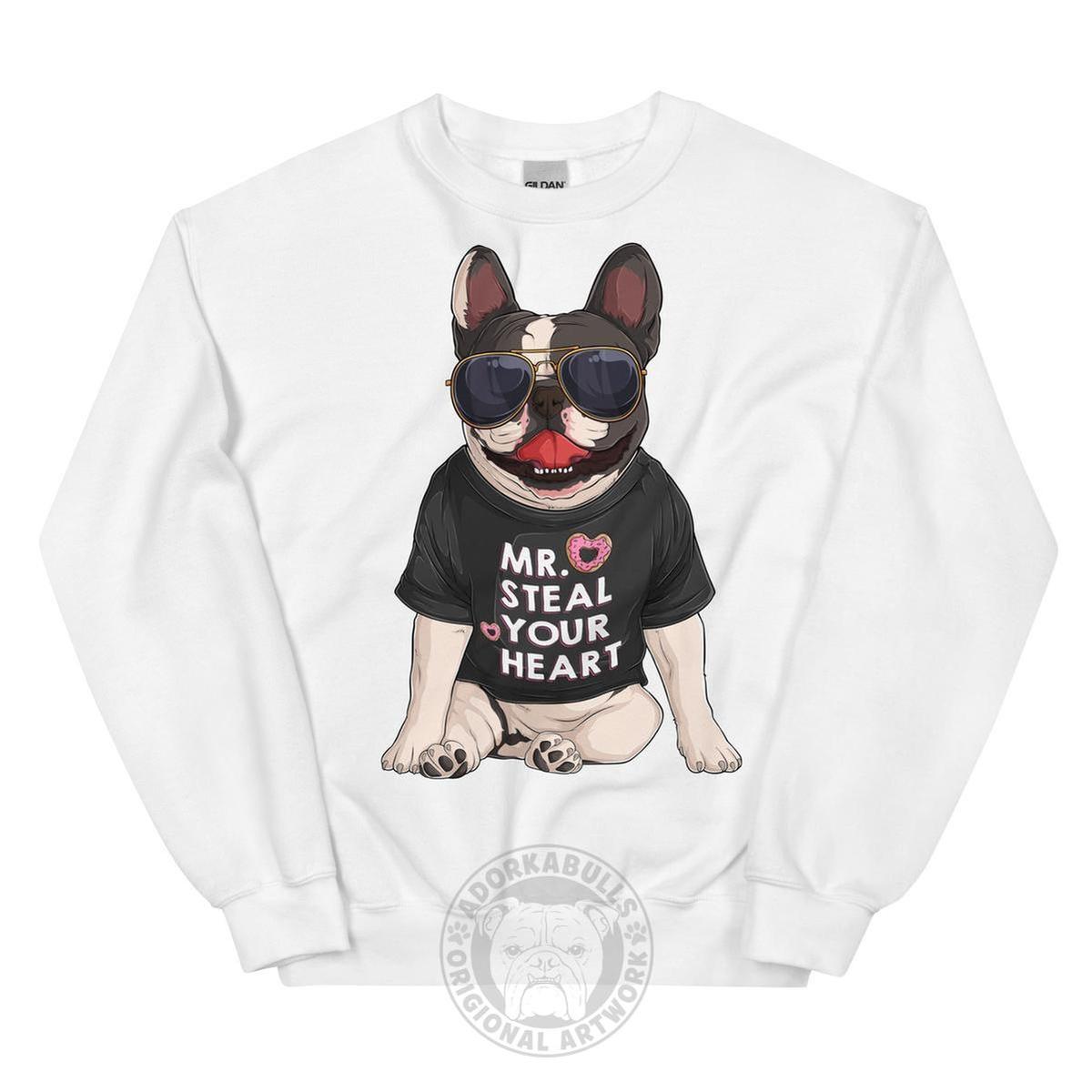 "Mr. Steal Your Heart" – Frenchie Valentine Sweatshirt