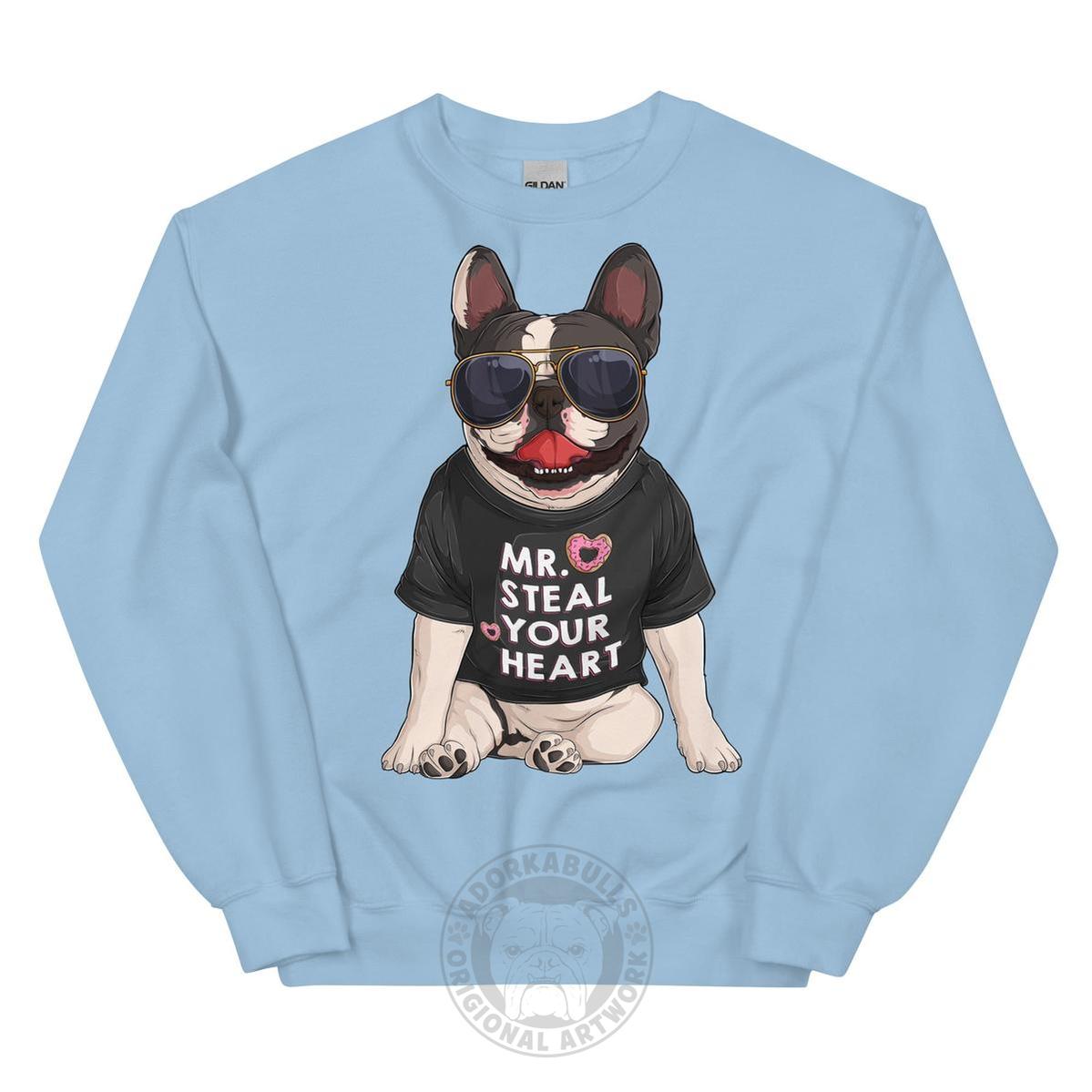 "Mr. Steal Your Heart" – Frenchie Valentine Sweatshirt