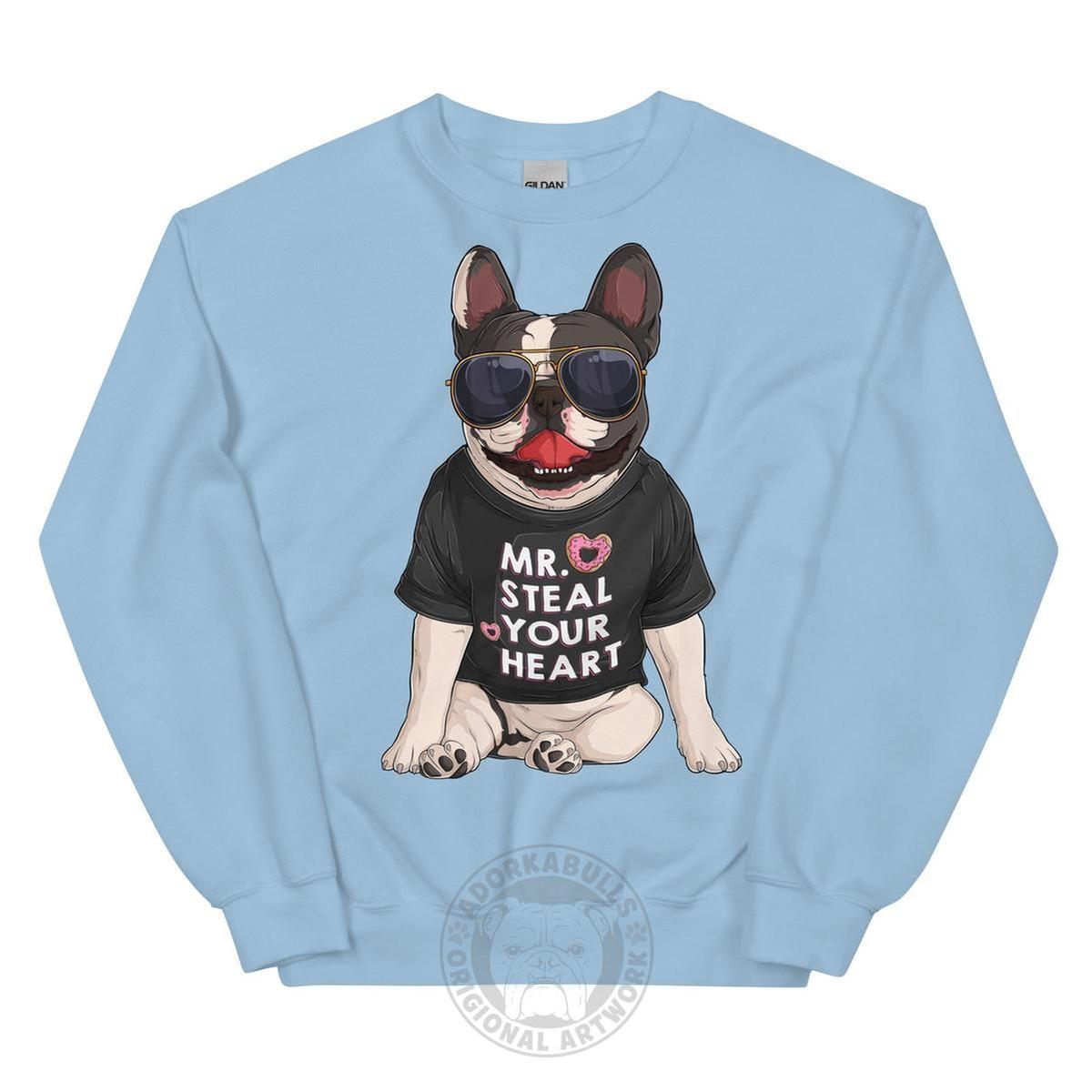 "Mr. Steal Your Heart" – Frenchie Valentine Sweatshirt