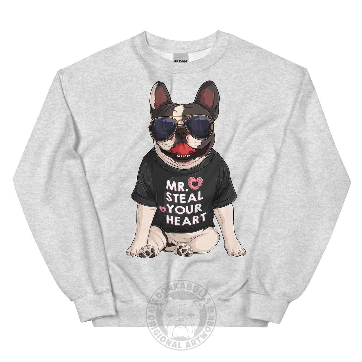 "Mr. Steal Your Heart" – Frenchie Valentine Sweatshirt