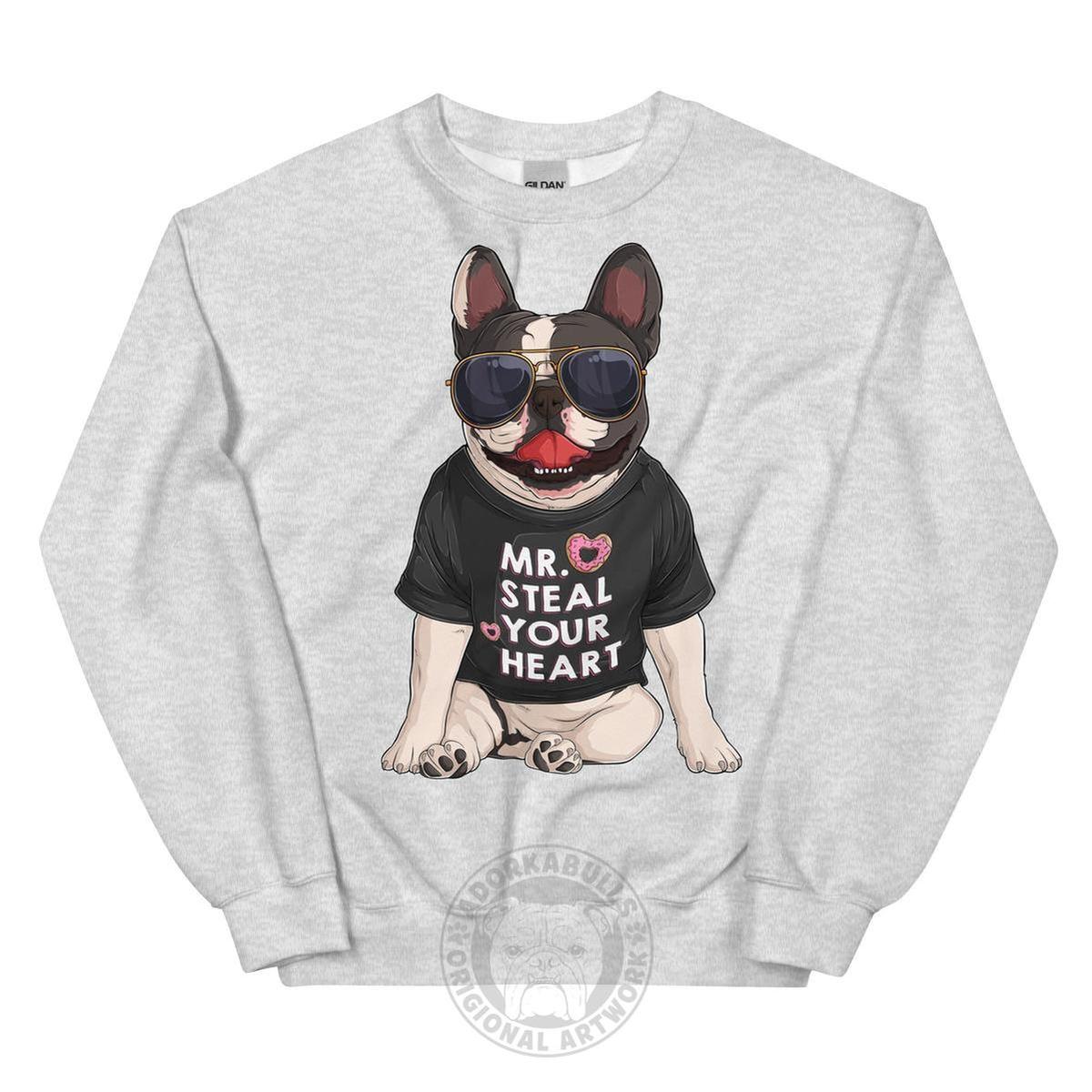 "Mr. Steal Your Heart" – Frenchie Valentine Sweatshirt
