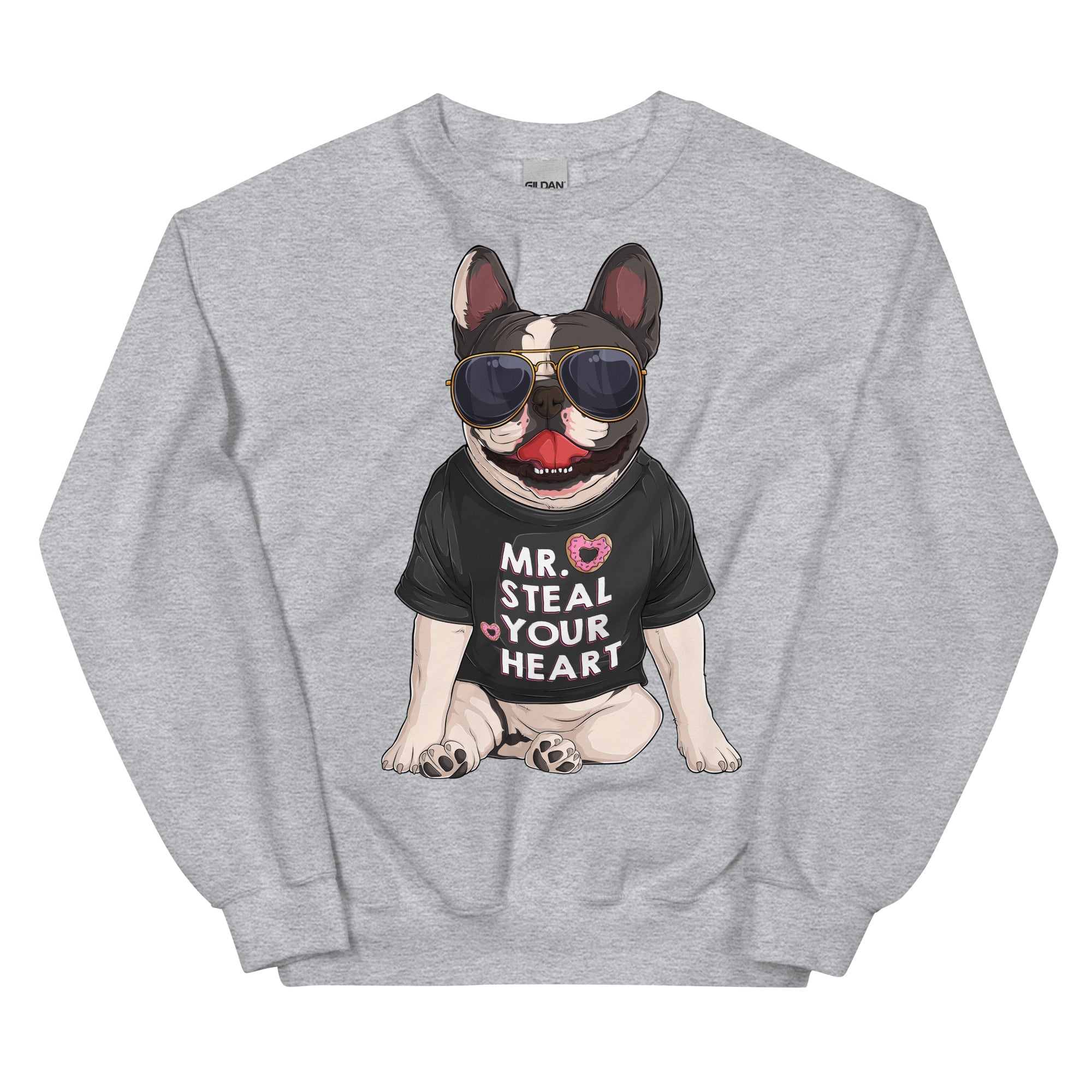 "Mr. Steal Your Heart" – Frenchie Valentine Sweatshirt