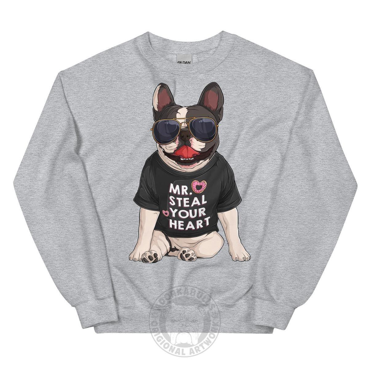 "Mr. Steal Your Heart" – Frenchie Valentine Sweatshirt