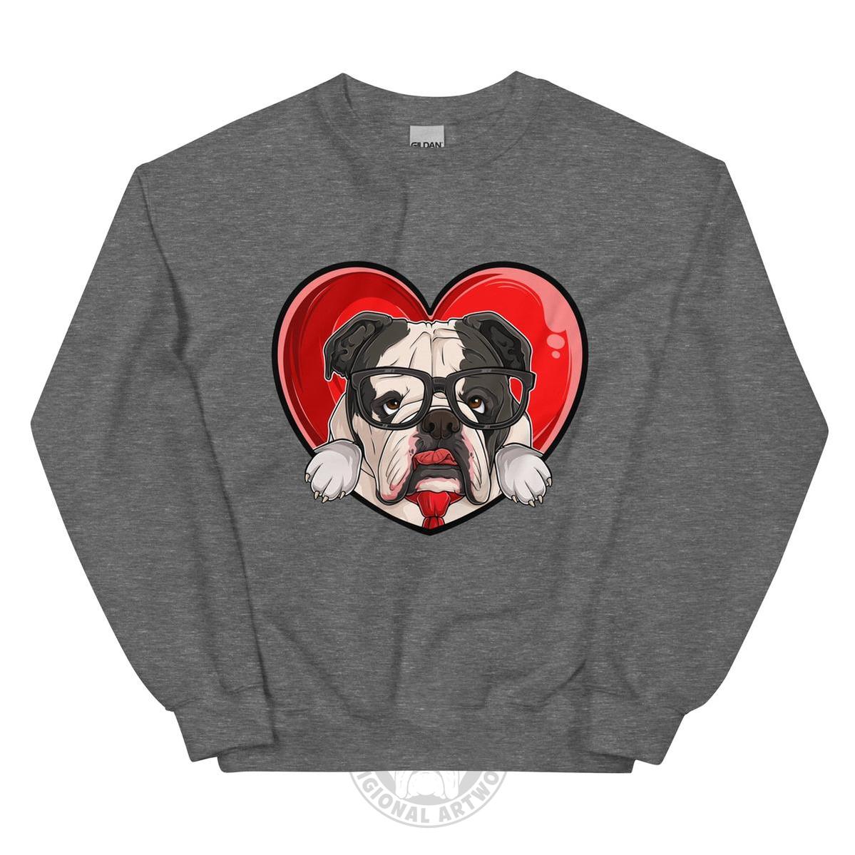Nerdy & Adorkabull – Bulldog Love Sweatshirt | B&W Colored