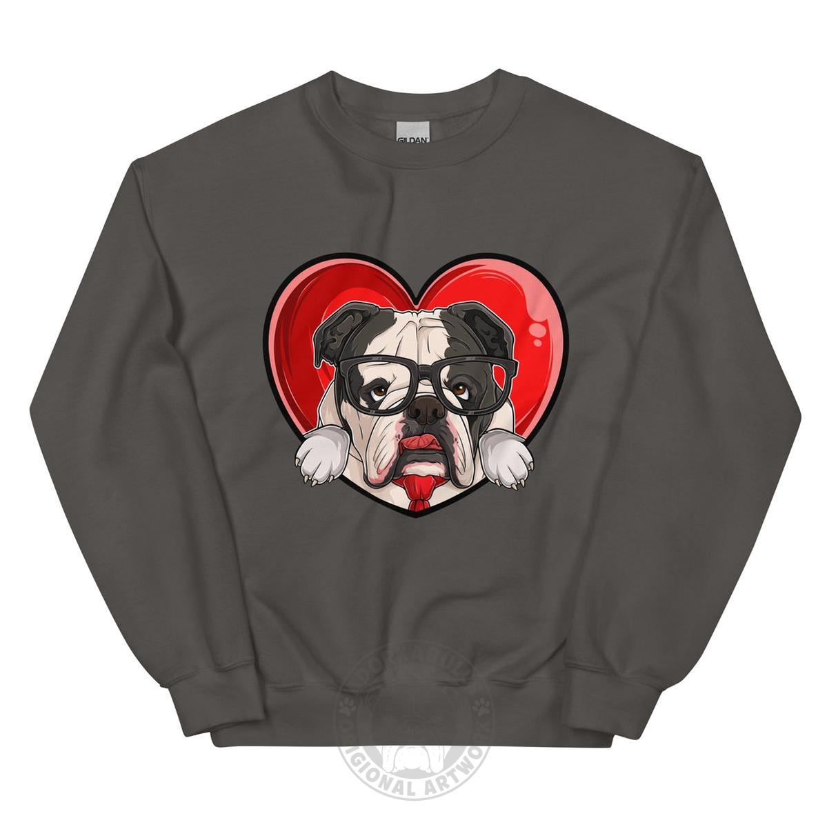 Nerdy & Adorkabull – Bulldog Love Sweatshirt | B&W Colored