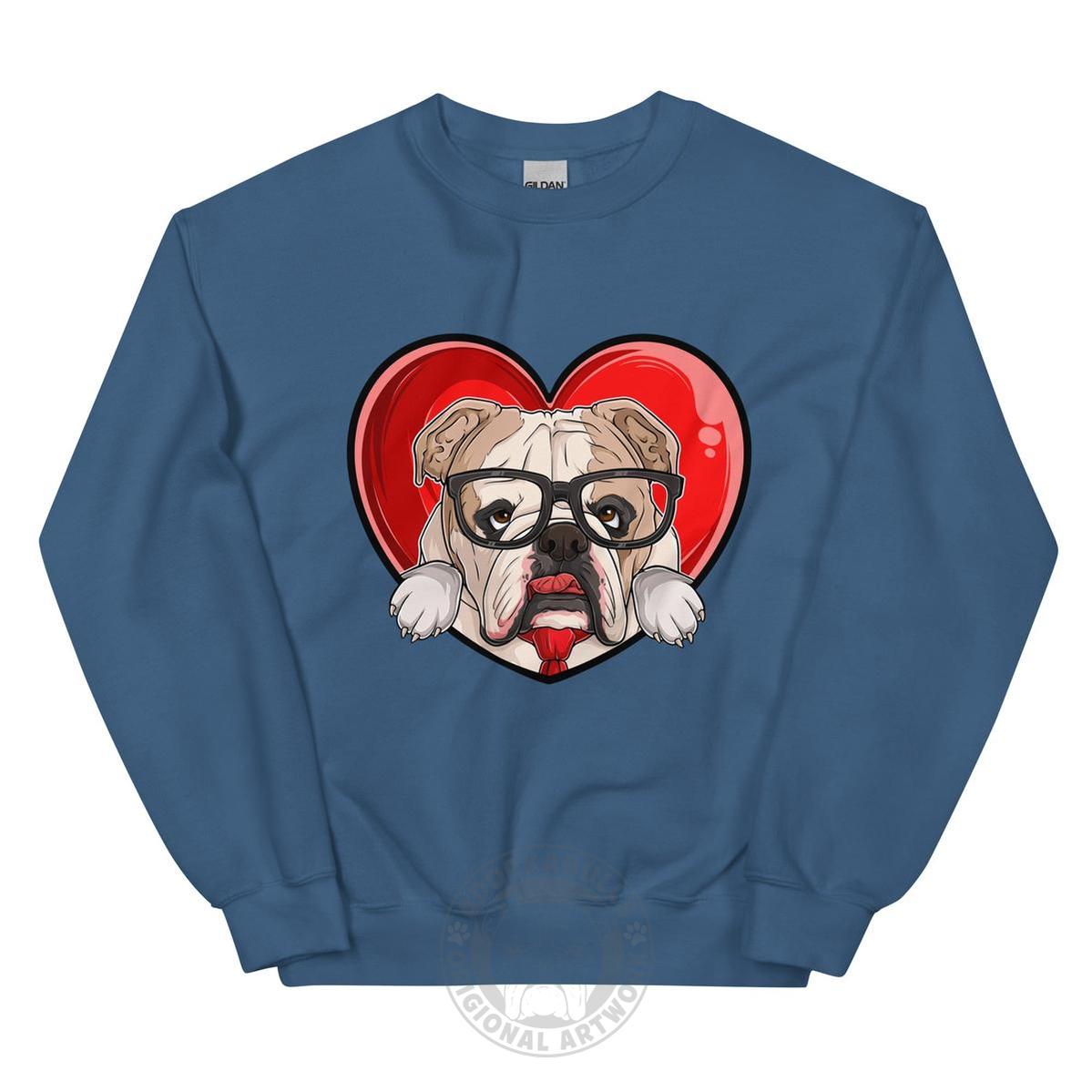 Nerdy & Adorkabull – Bulldog Love Sweatshirt | Fawn & White Colored