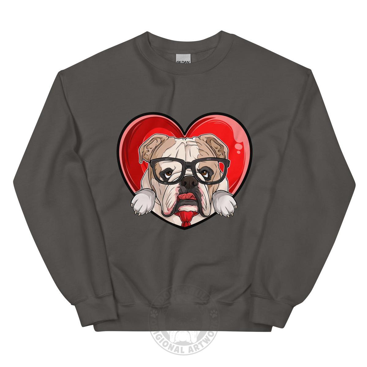 Nerdy & Adorkabull – Bulldog Love Sweatshirt | Fawn & White Colored