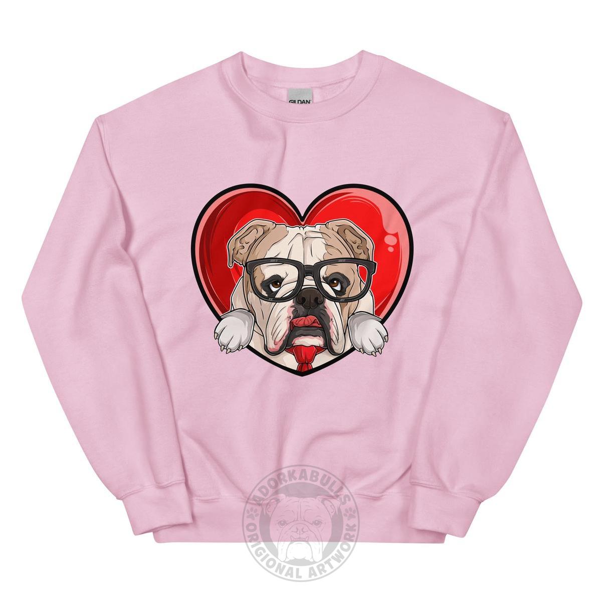 Nerdy & Adorkabull – Bulldog Love Sweatshirt | Fawn & White Colored