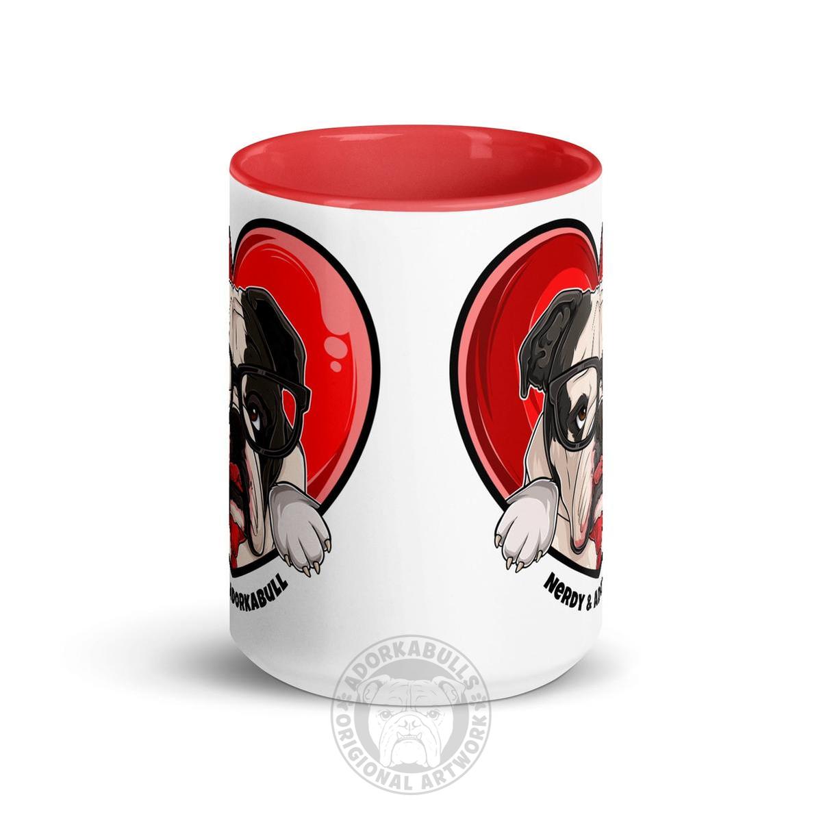 Nerdy & Adorkabull – Bulldog Mug (15oz) | B&W Colored