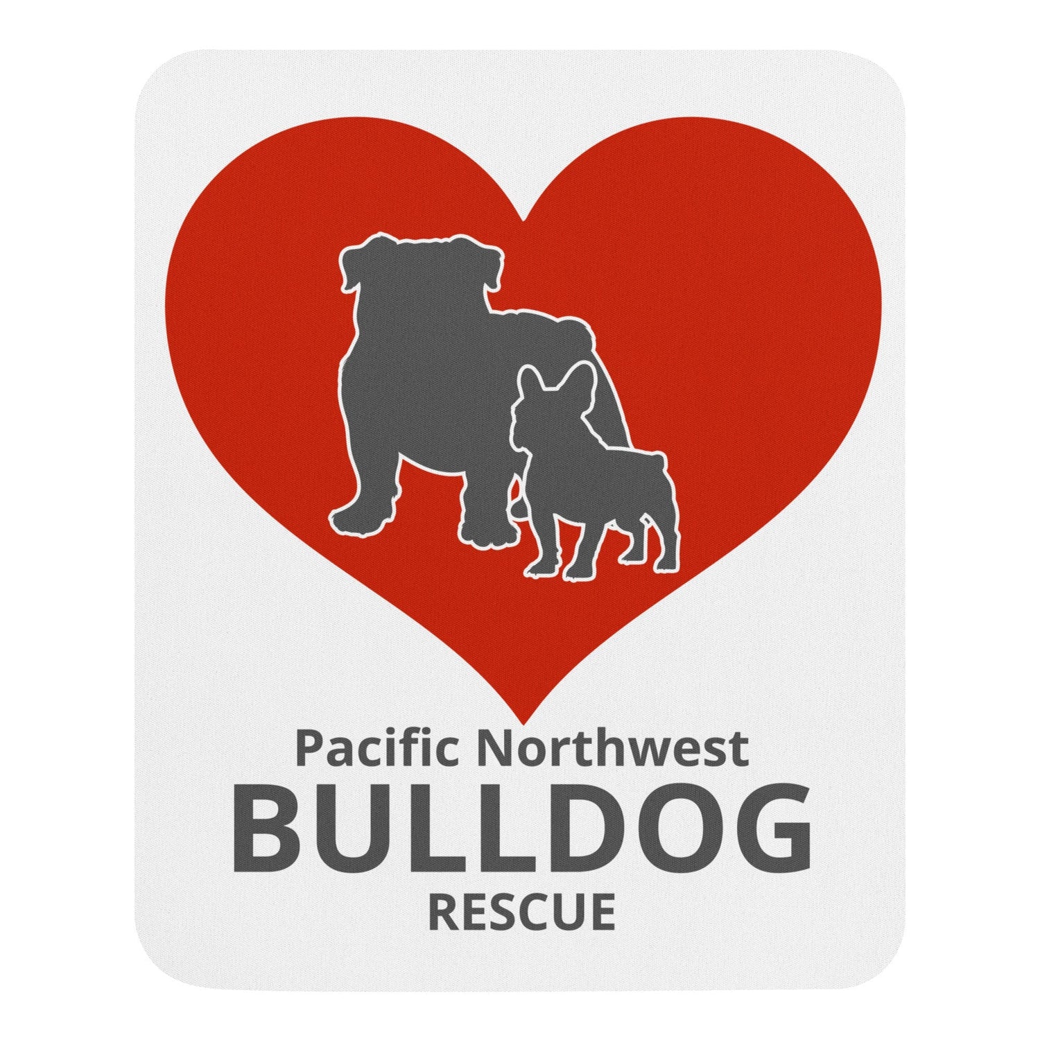 Pacific Northwest Bulldog Rescue Hearts Mouse Pad