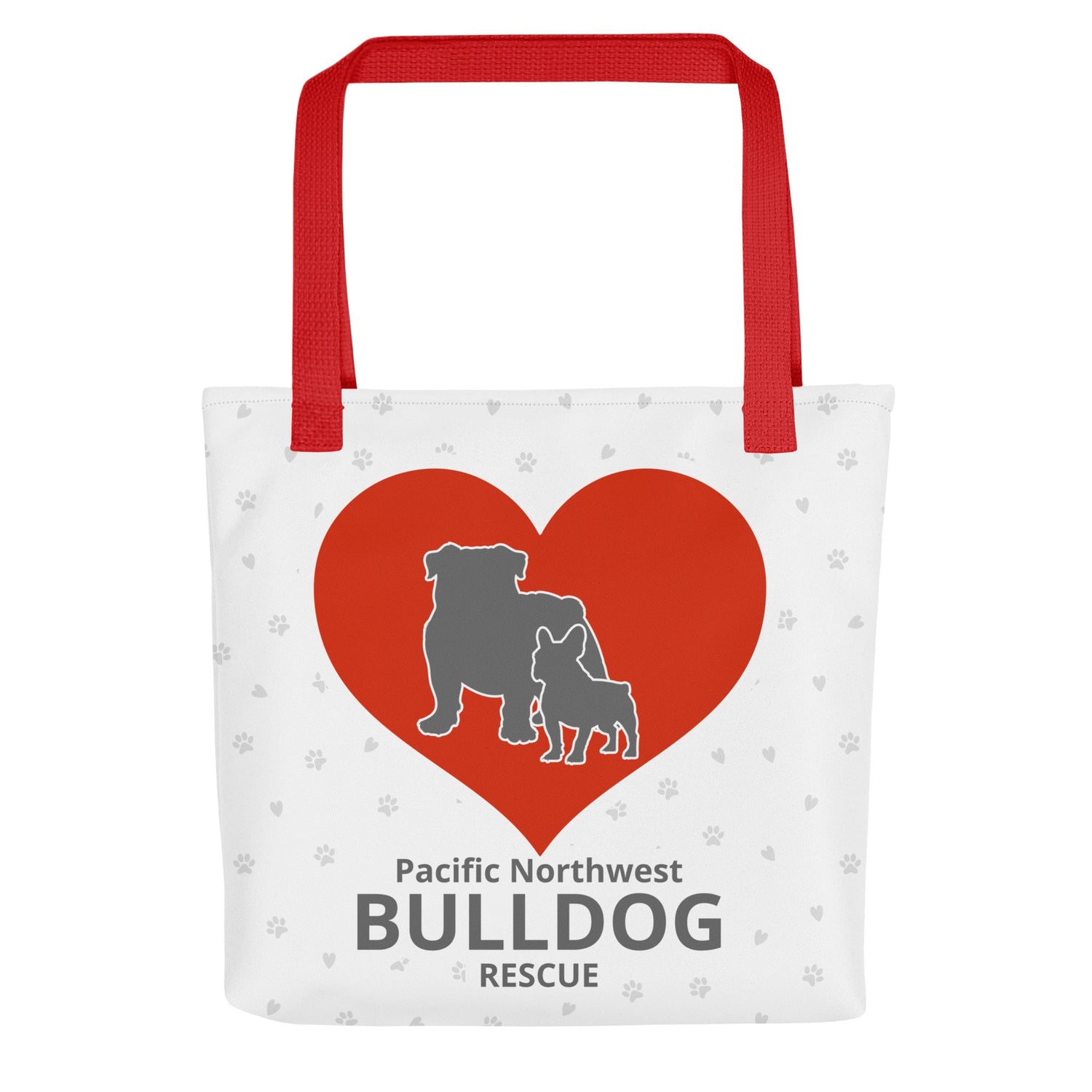 Pacific Northwest Bulldog Rescue Hearts Tote Bag