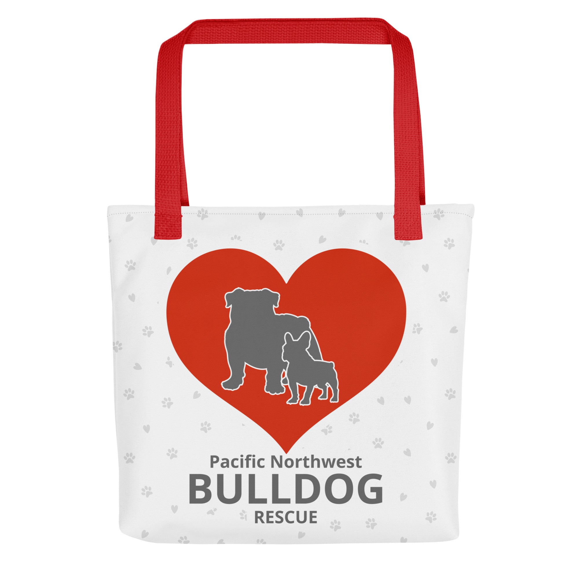 Pacific Northwest Bulldog Rescue Hearts Tote Bag