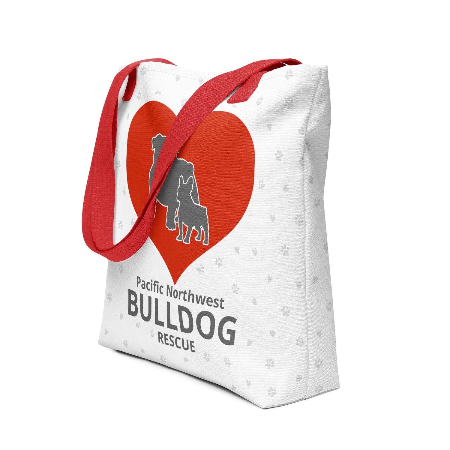 Pacific Northwest Bulldog Rescue Hearts Tote Bag