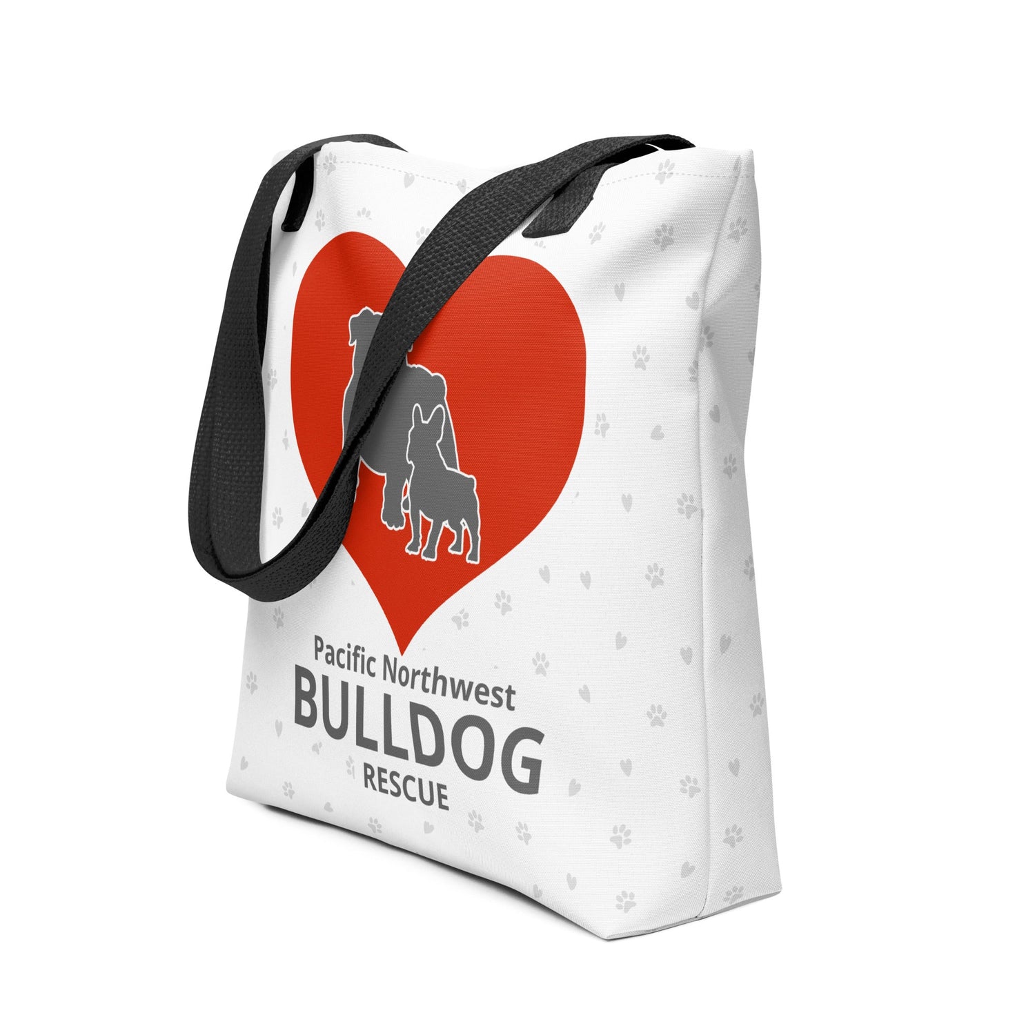 Pacific Northwest Bulldog Rescue Hearts Tote Bag