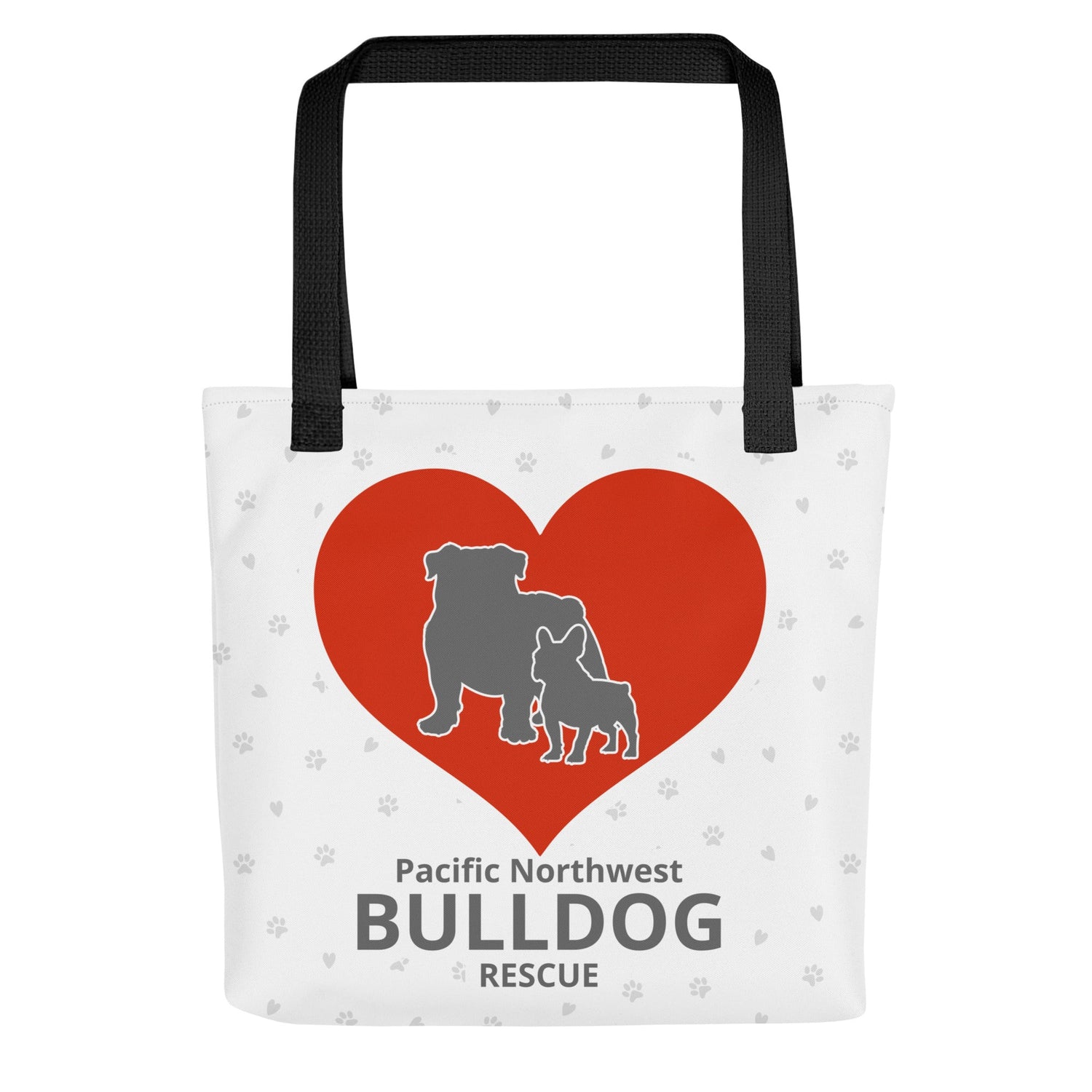 Pacific Northwest Bulldog Rescue Hearts Tote Bag