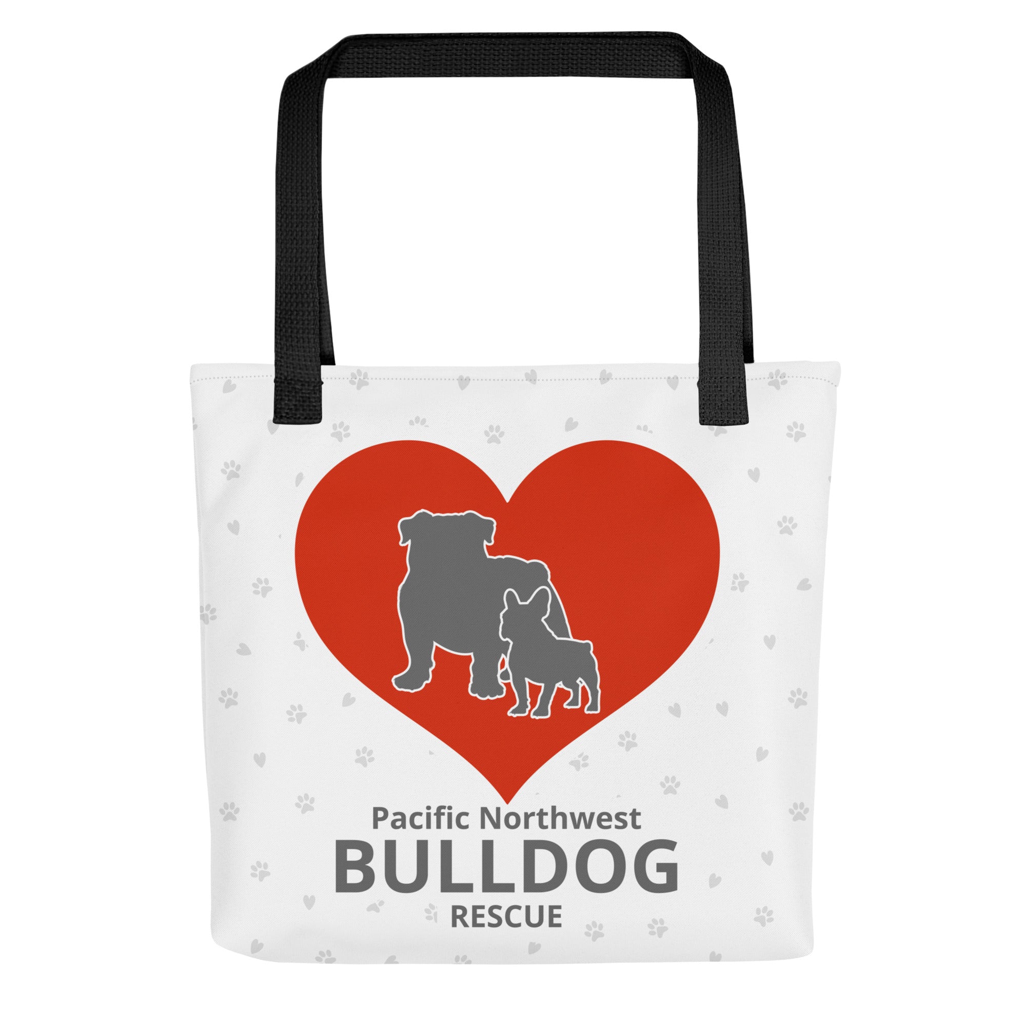 Pacific Northwest Bulldog Rescue Hearts Tote Bag