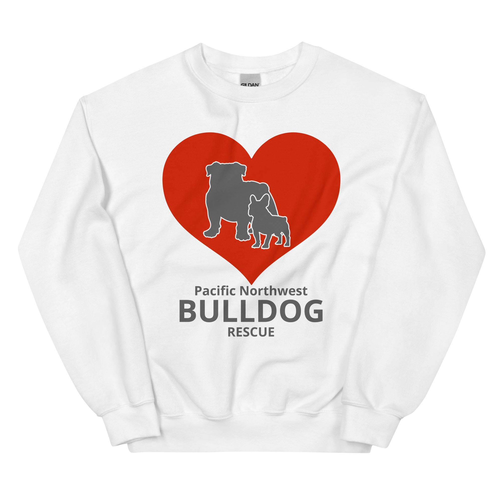 Pacific Northwest Bulldog Rescue Hearts Unisex Sweatshirt