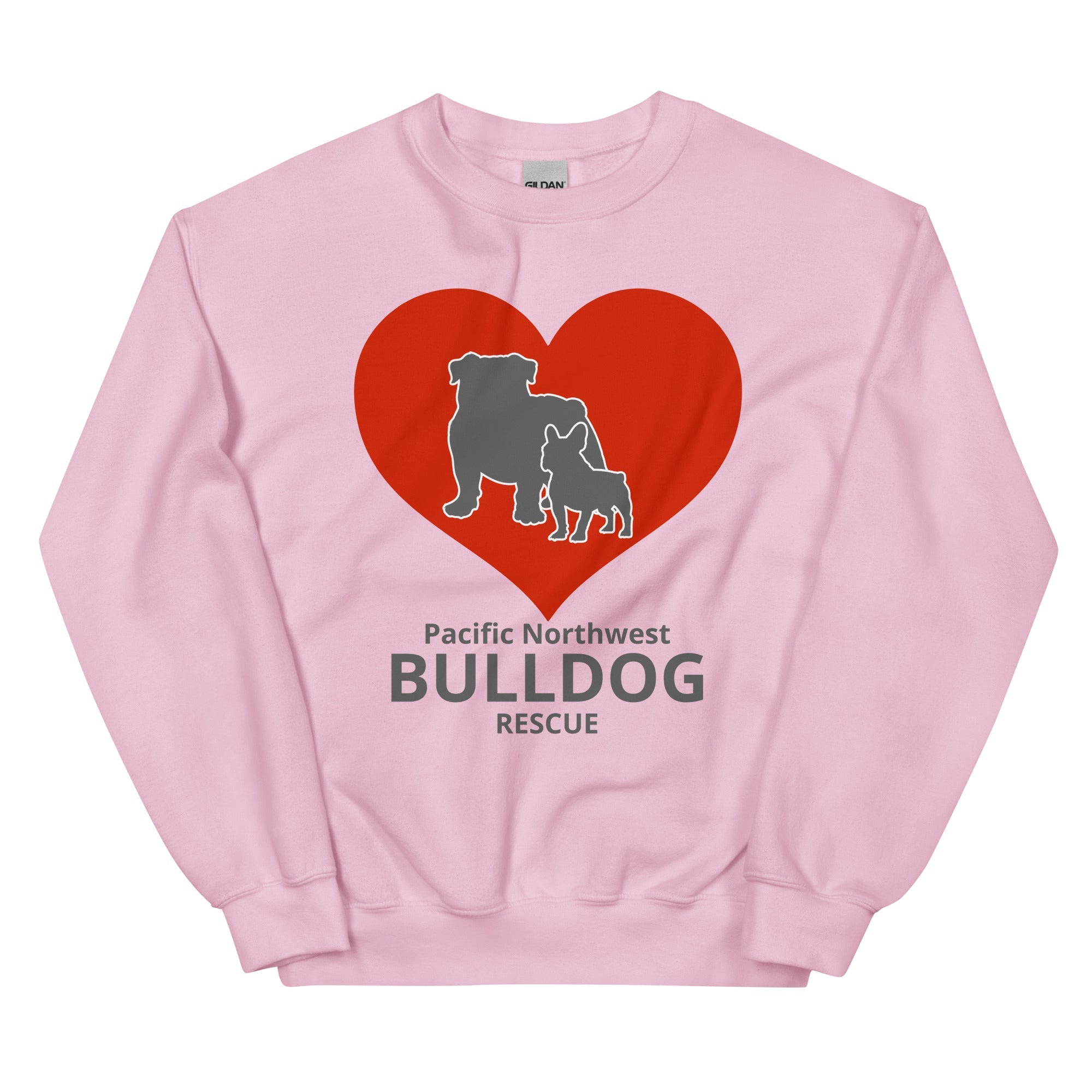 Pacific Northwest Bulldog Rescue Hearts Unisex Sweatshirt