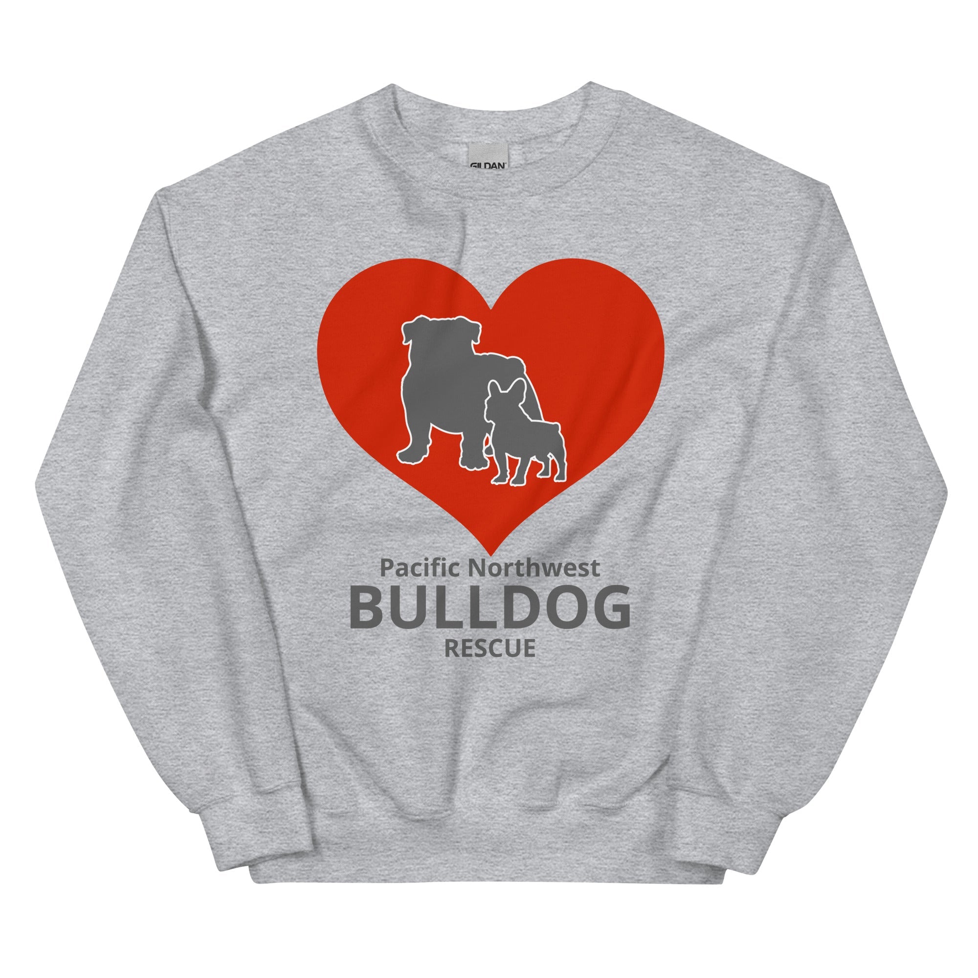 Pacific Northwest Bulldog Rescue Hearts Unisex Sweatshirt