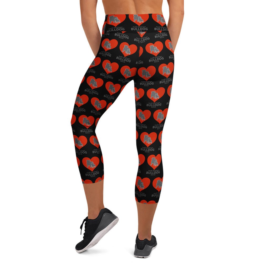 Pacific Northwest Bulldog Rescue Hearts Yoga Capri Leggings