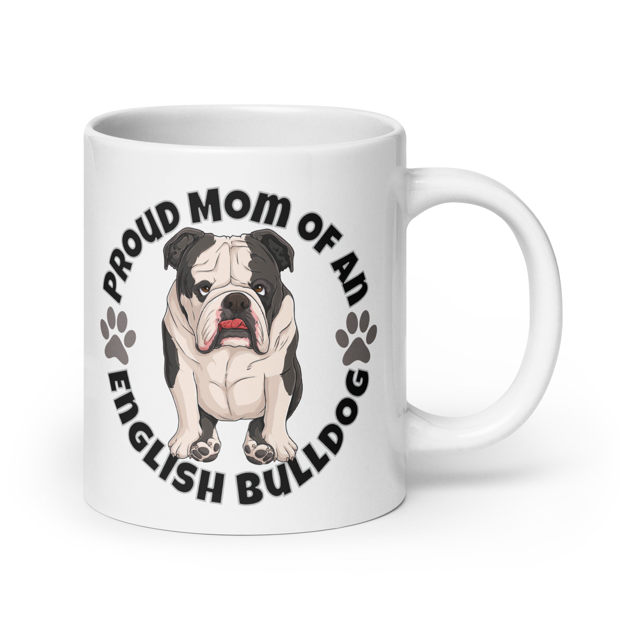 "Proud Mom of an English Bulldog" Mug | B&W Colored