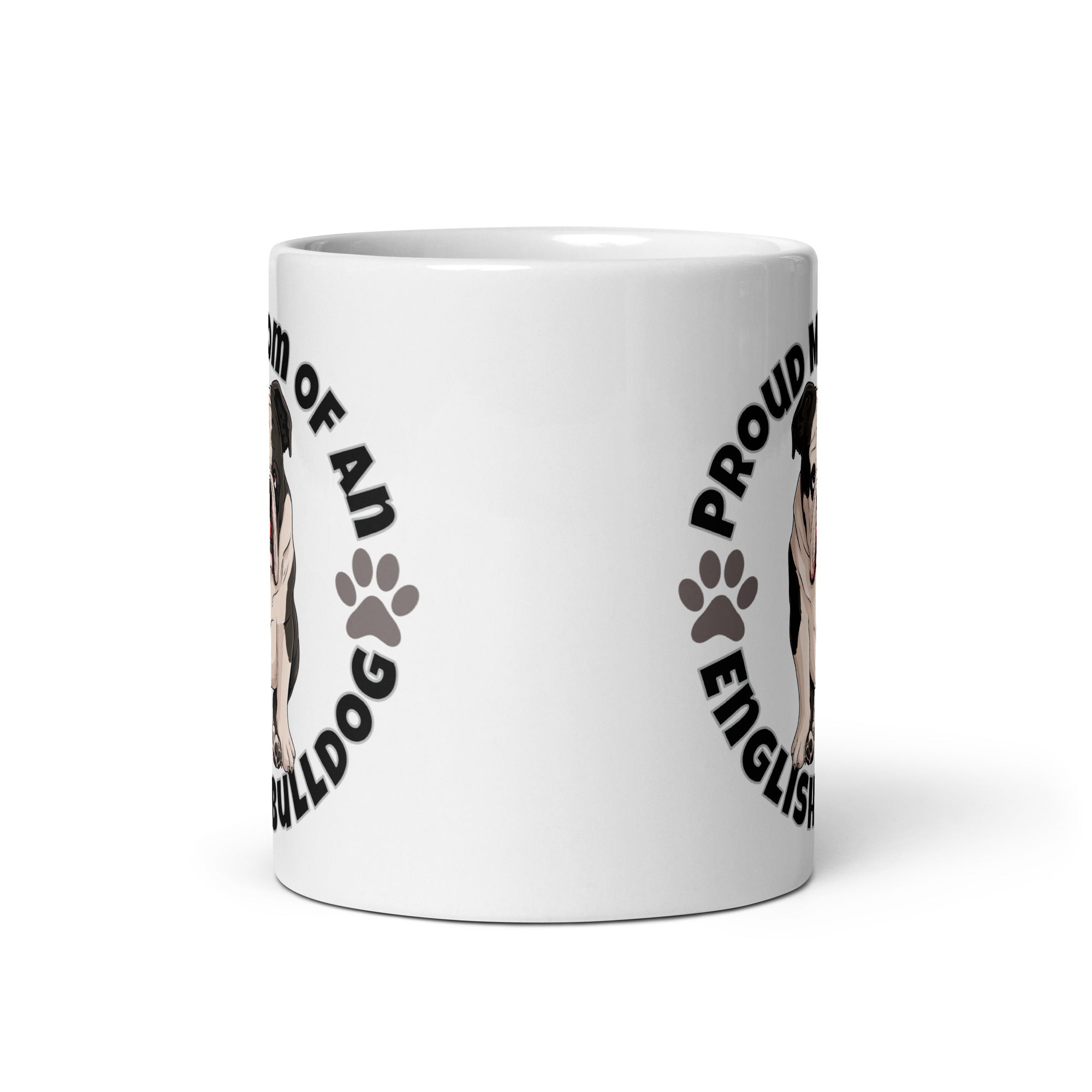 "Proud Mom of an English Bulldog" Mug | B&W Colored