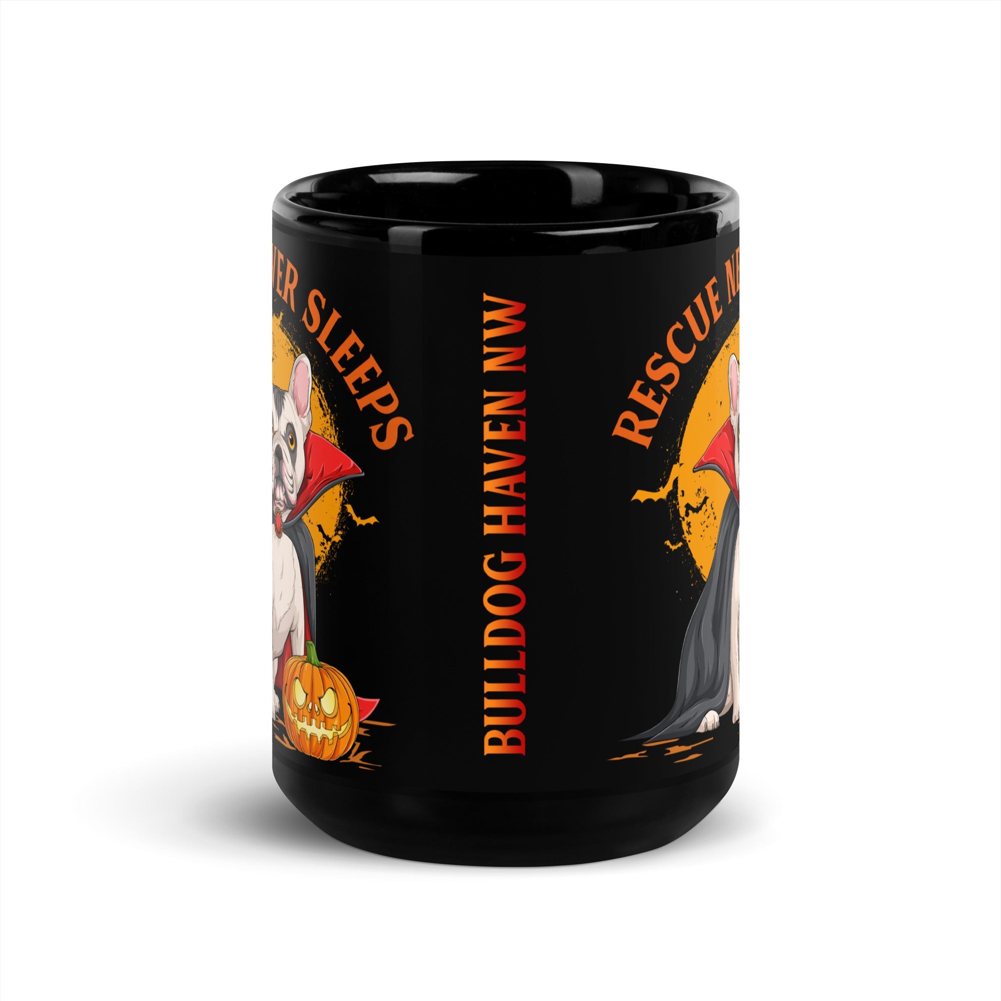 “Rescue Never Sleeps” BHNW Frenchie Halloween Mug