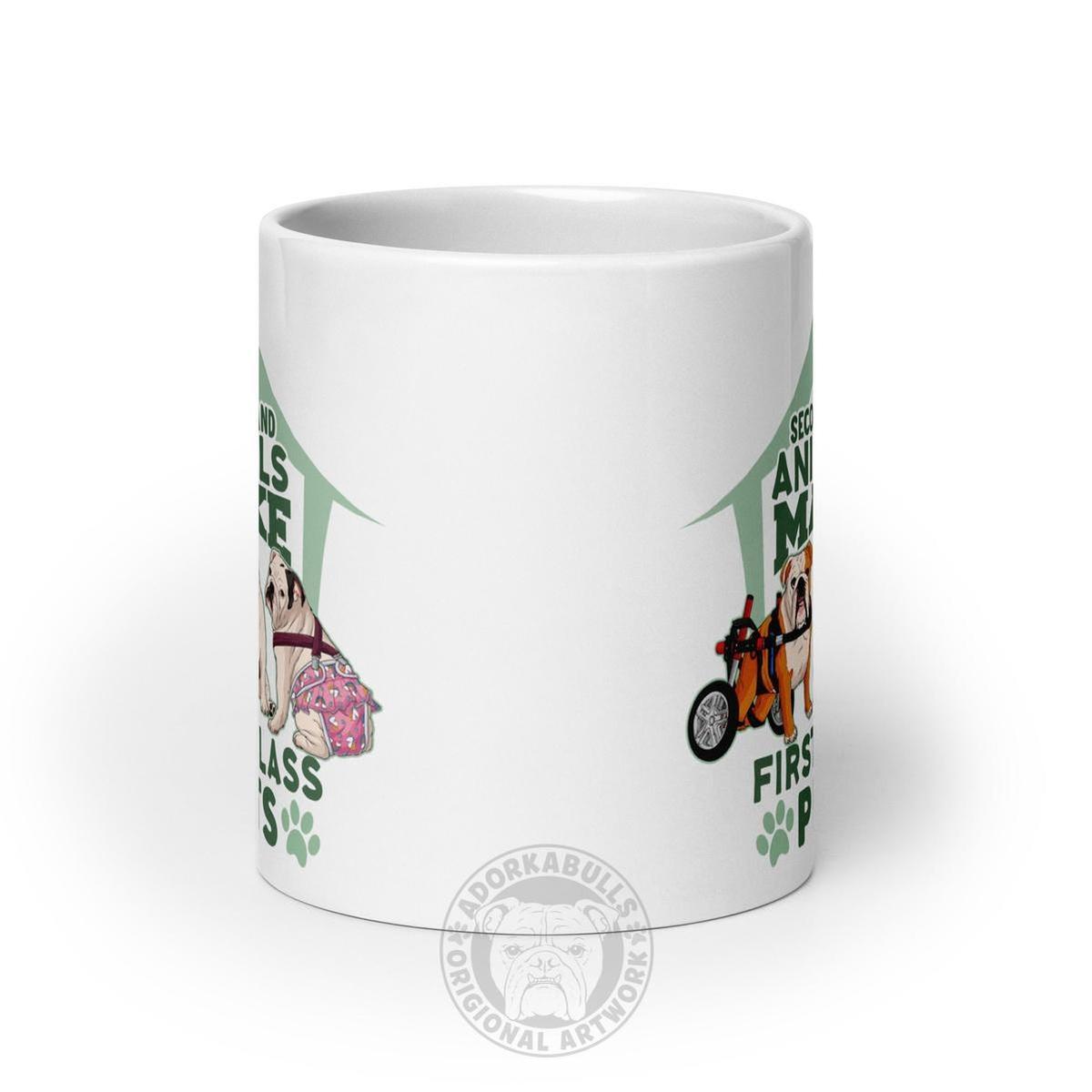 "Second Hand Animals Make First Class Pets" English Bulldog Mug (20oz)