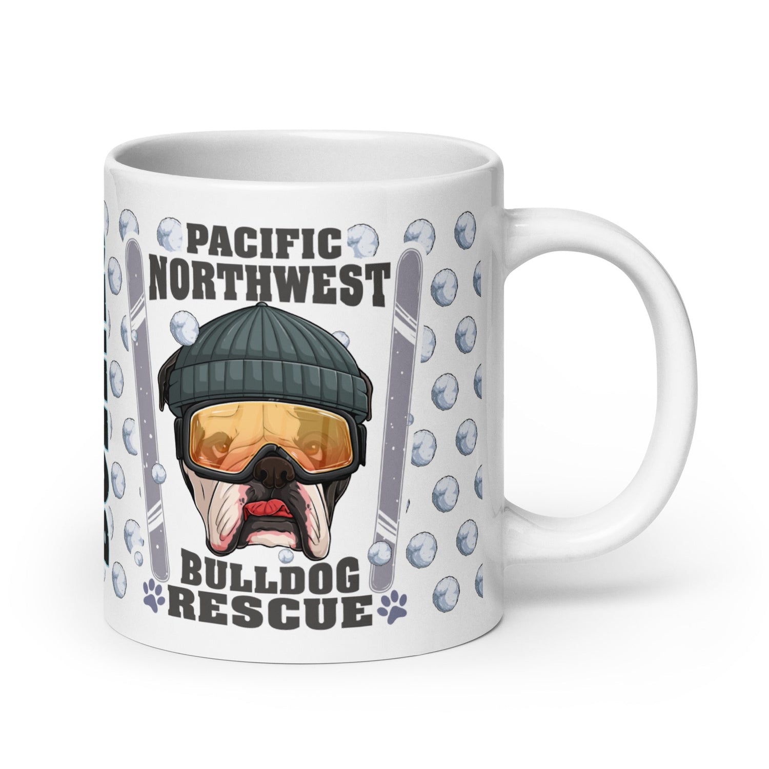 "Snow Bullies" English Bulldog Skier Mug