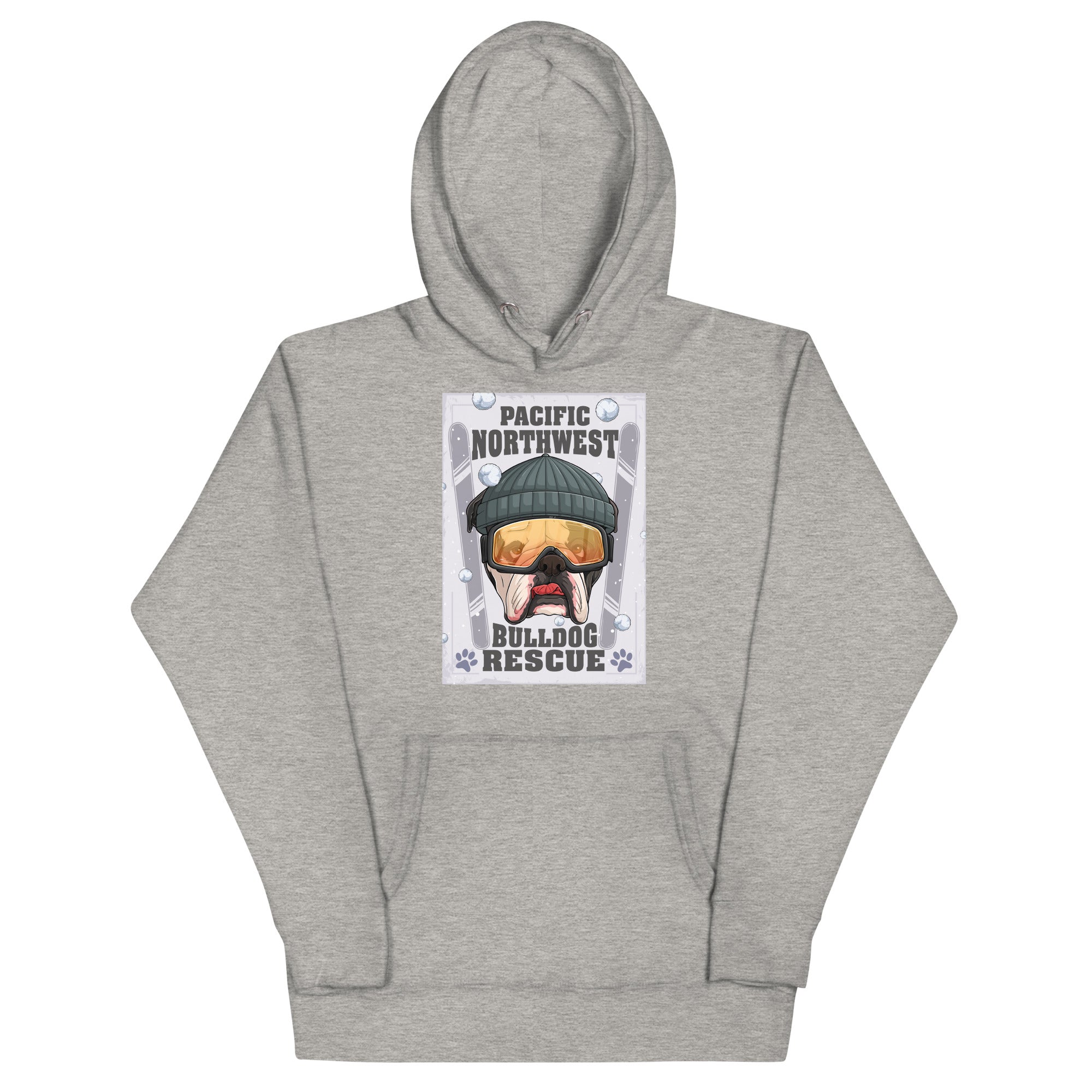 "Snow Bullies" English Bulldog Skier Unisex Hoodie