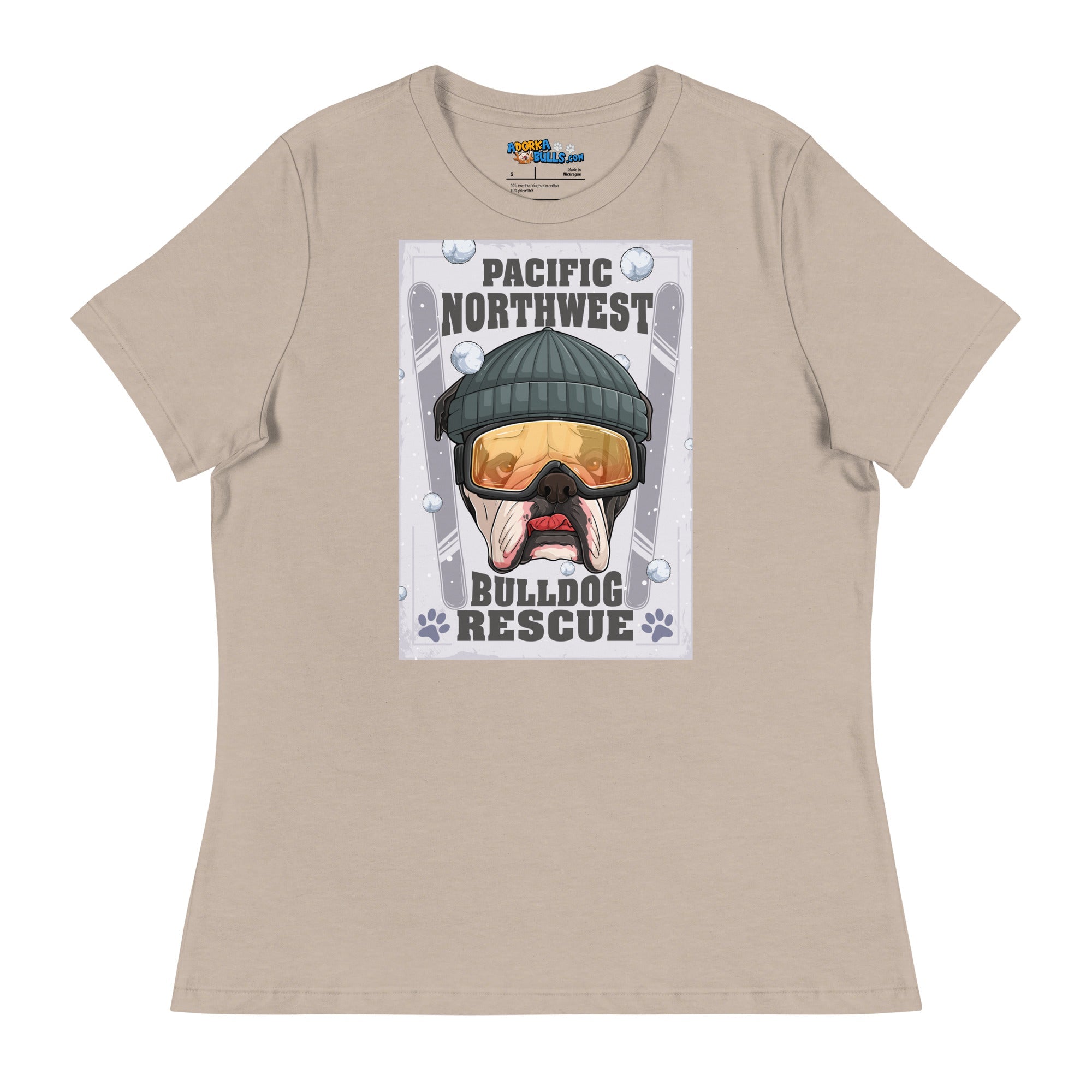 "Snow Bullies" English Bulldog Skier Women&