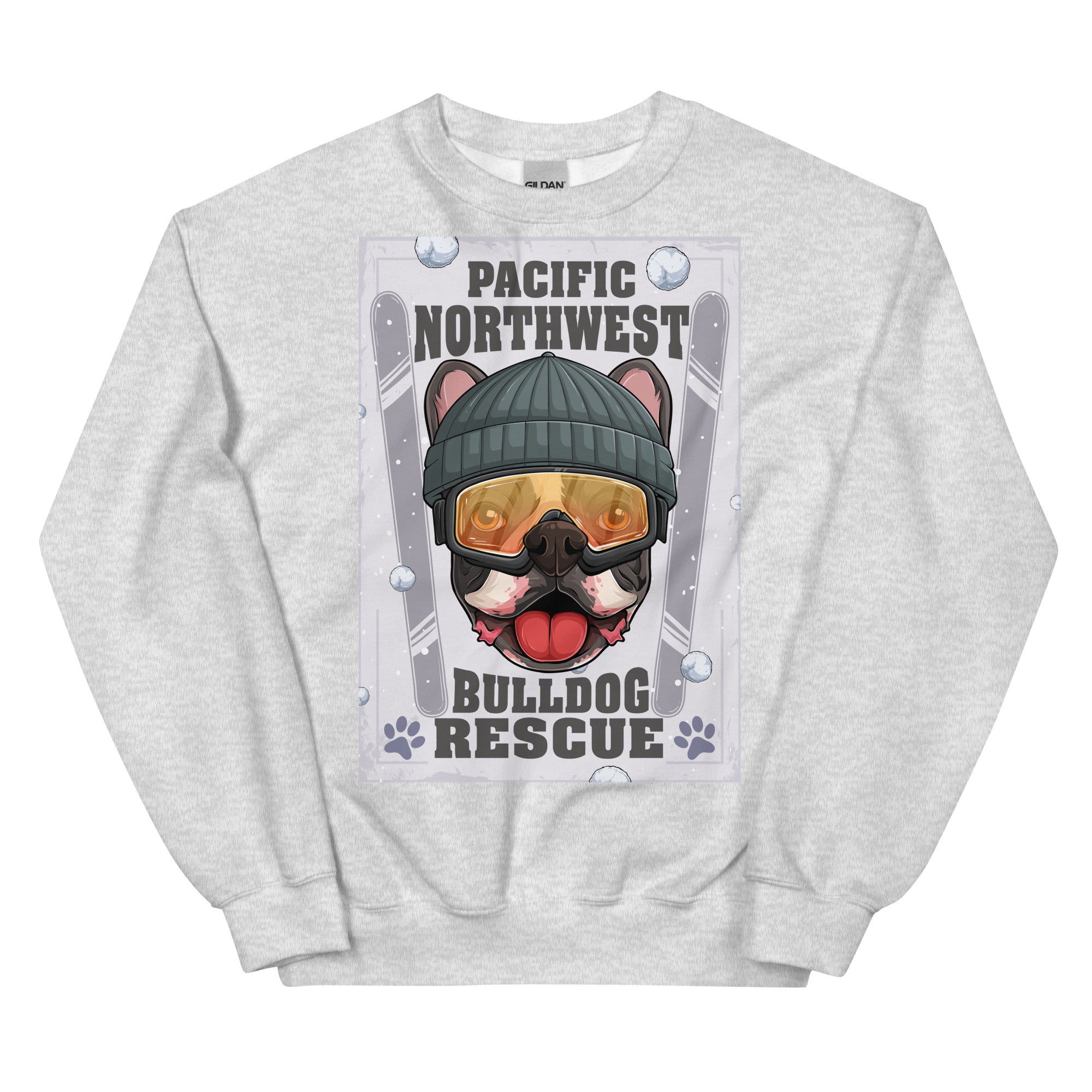 "Snow Bullies" Frenchie Skier Unisex Sweatshirt