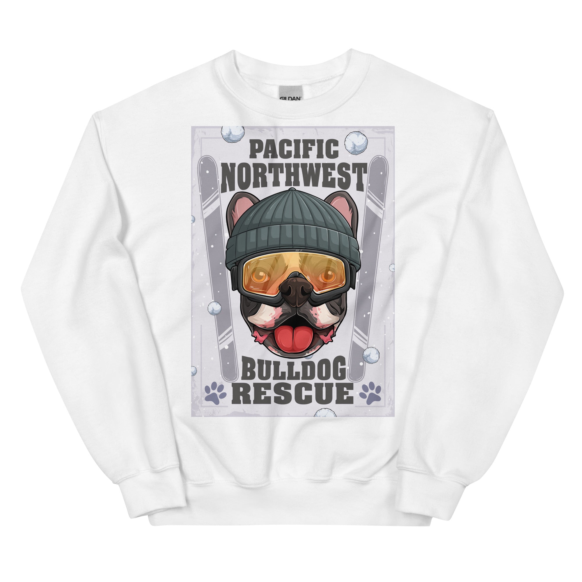 "Snow Bullies" Frenchie Skier Unisex Sweatshirt