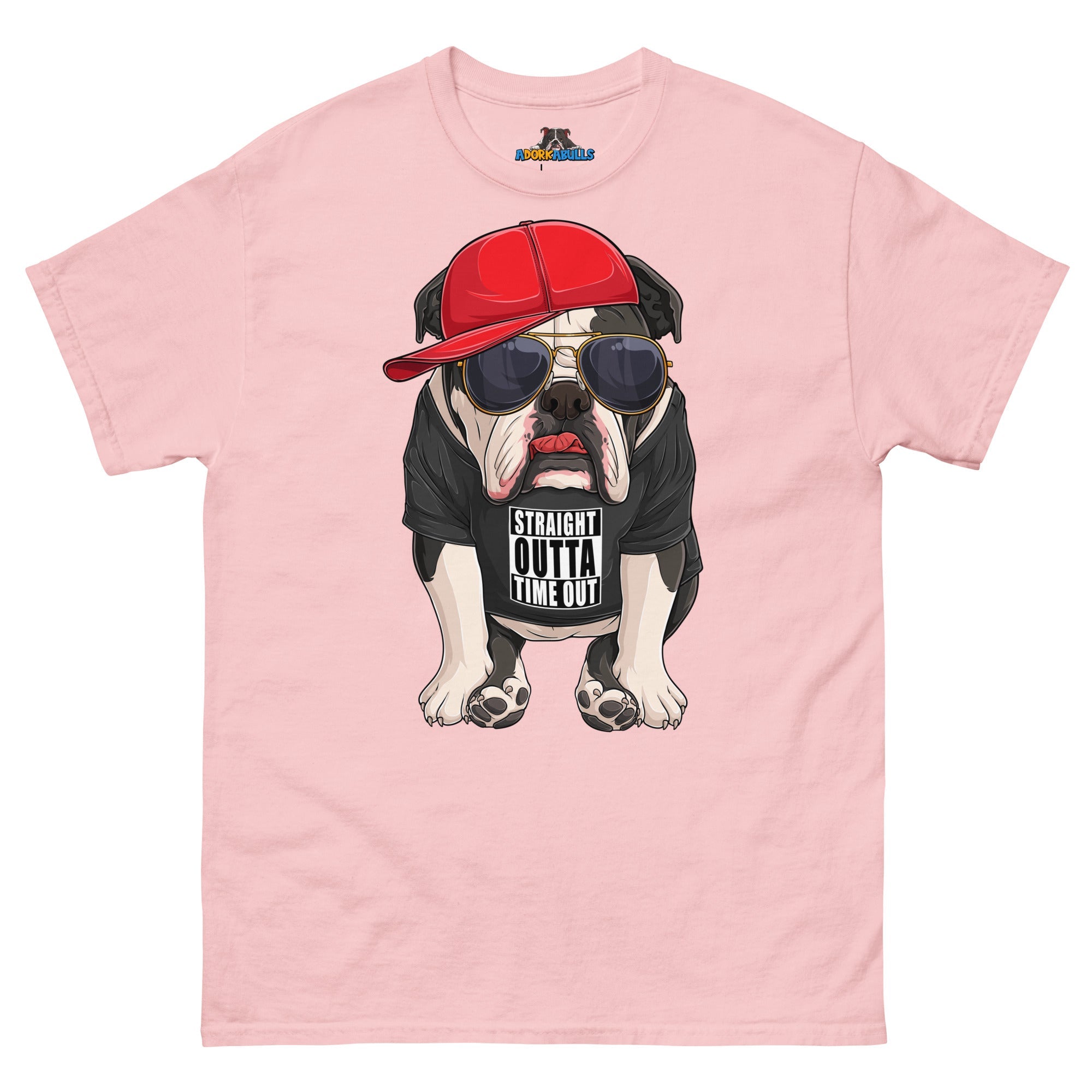 "Straight Outta Time Out" Male Bulldog Men’s Tee | Black & White Colored