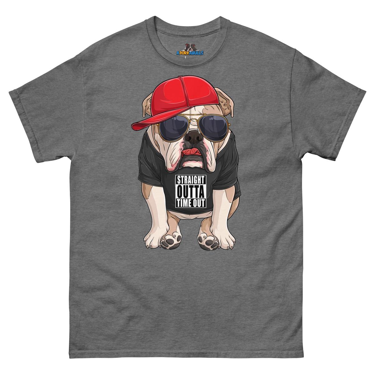 "Straight Outta Time Out" Male Bulldog Men’s Tee | Fawn & White Colored