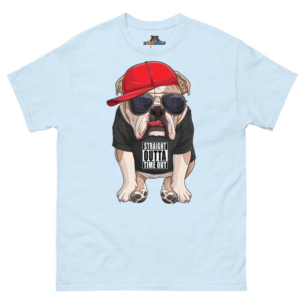 "Straight Outta Time Out" Male Bulldog Men’s Tee | Fawn & White Colored