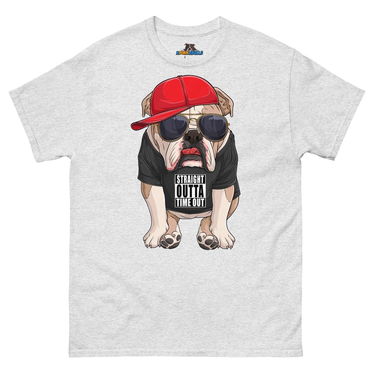 "Straight Outta Time Out" Male Bulldog Men’s Tee | Fawn & White Colored