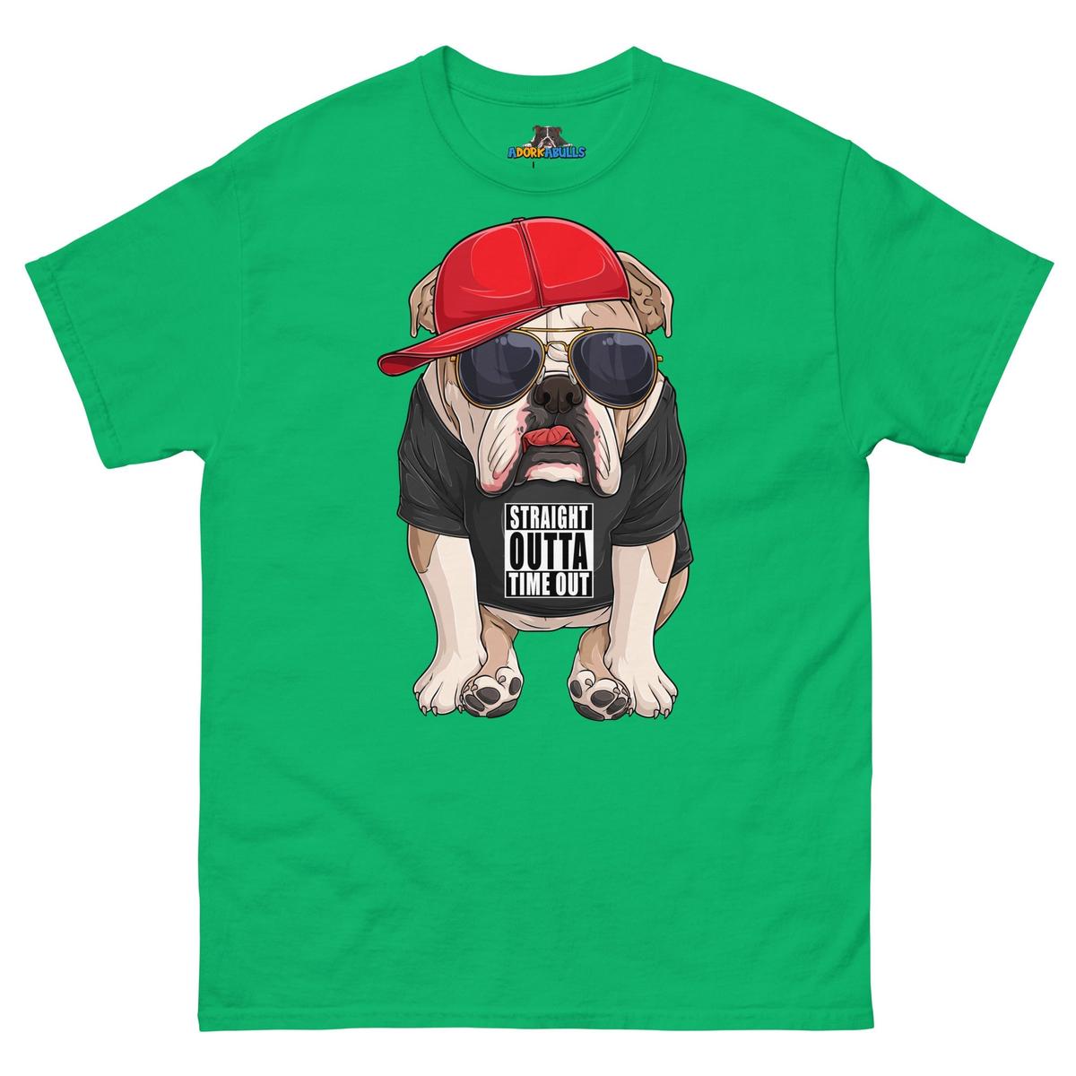 "Straight Outta Time Out" Male Bulldog Men’s Tee | Fawn & White Colored