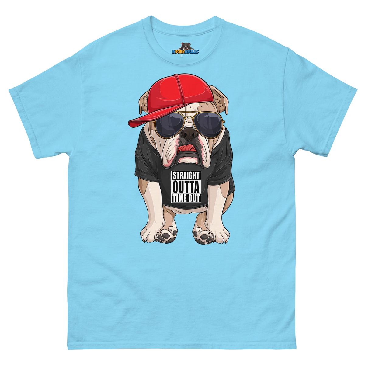 "Straight Outta Time Out" Male Bulldog Men’s Tee | Fawn & White Colored