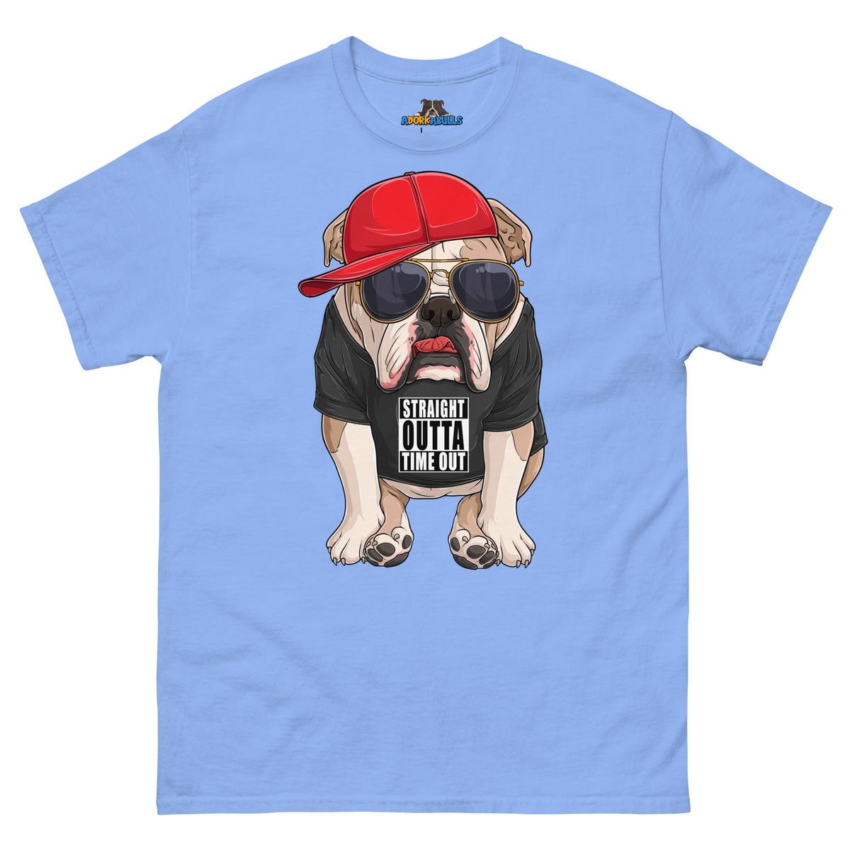 "Straight Outta Time Out" Male Bulldog Men’s Tee | Fawn & White Colored