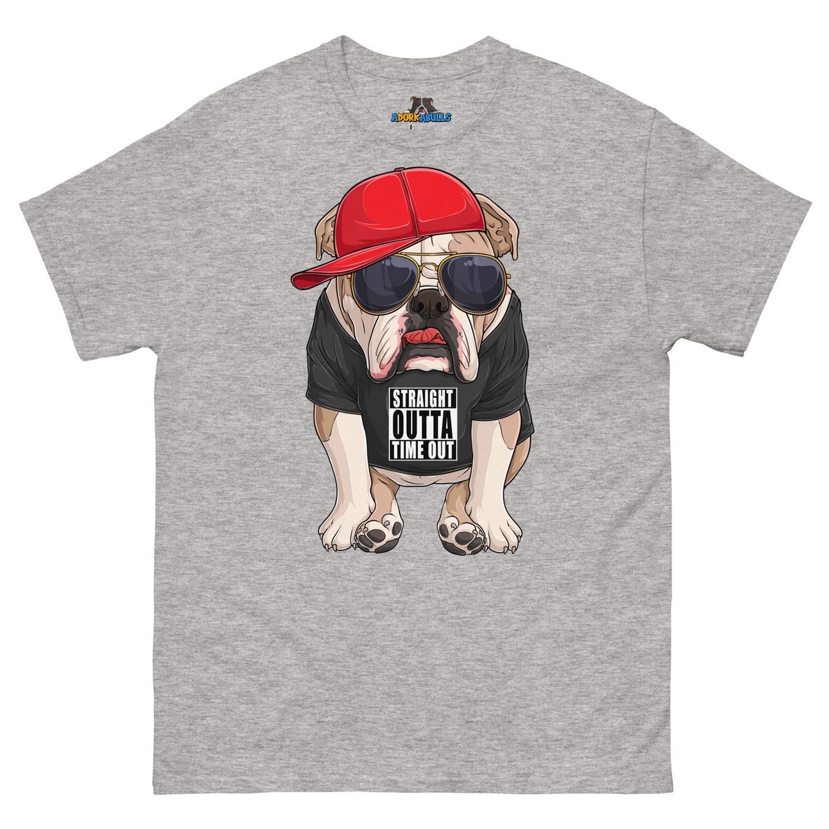 "Straight Outta Time Out" Male Bulldog Men’s Tee | Fawn & White Colored